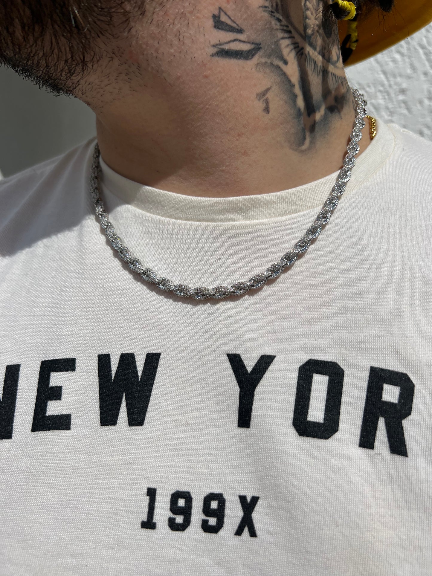 Cadena torzal full iced out 6 mm whitegold