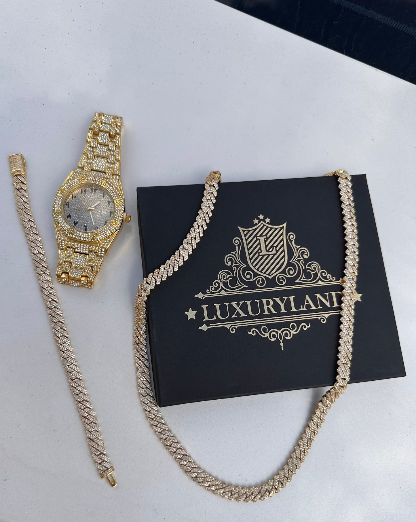 Conjunto Cadena, brazalete y reloj en promo