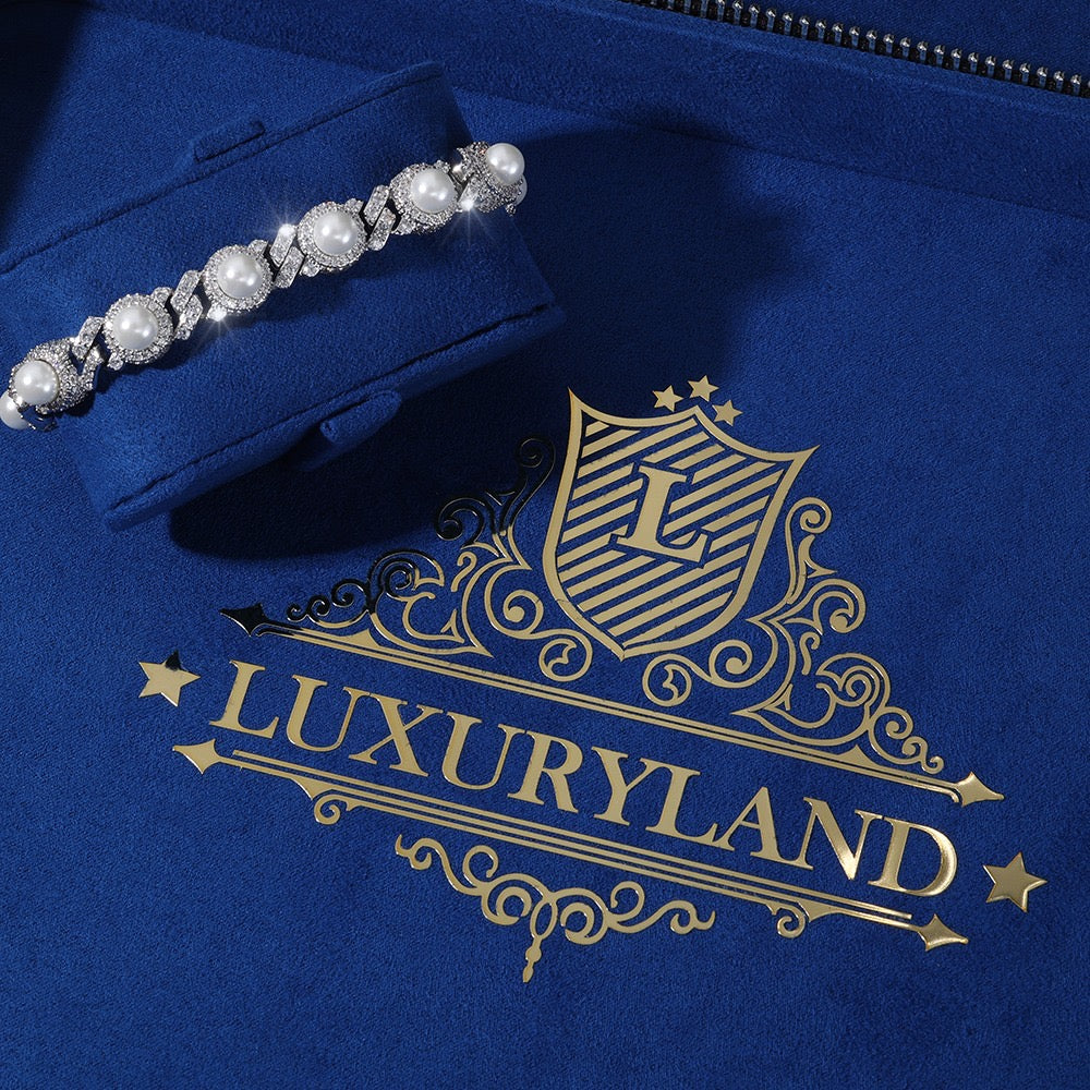 Brazalete cubano link whitegold plated con perlas naturales incrustadas 2025