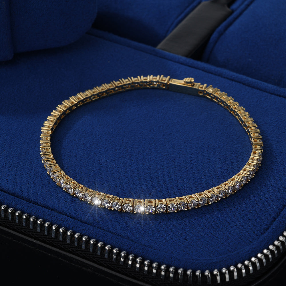 Brazalete tennis 3mm con incrustaciones de circonita cubica (CZ)(colección 2025)