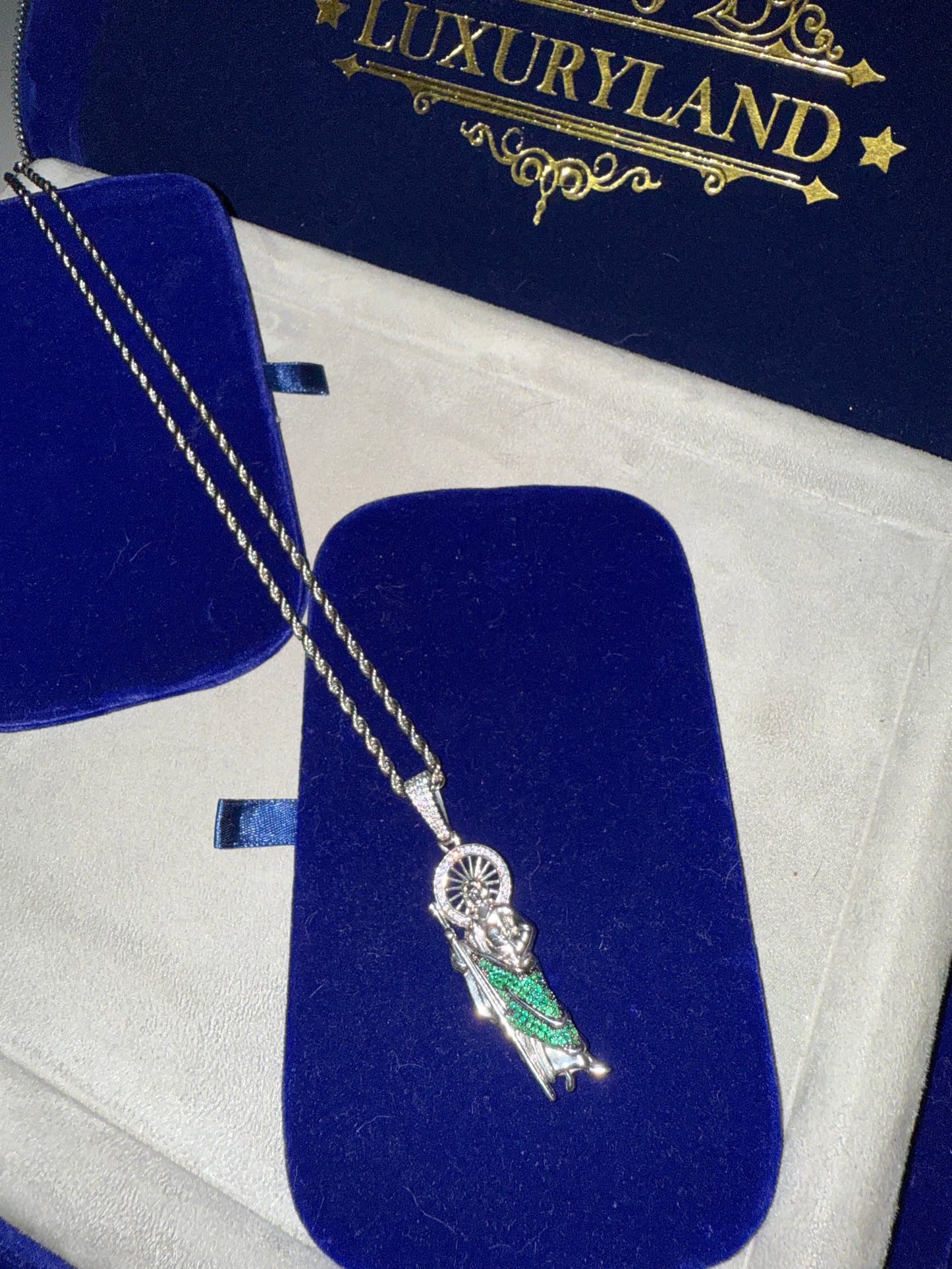 Dije de san Judas 3D full iced con cadena torzal 3mm