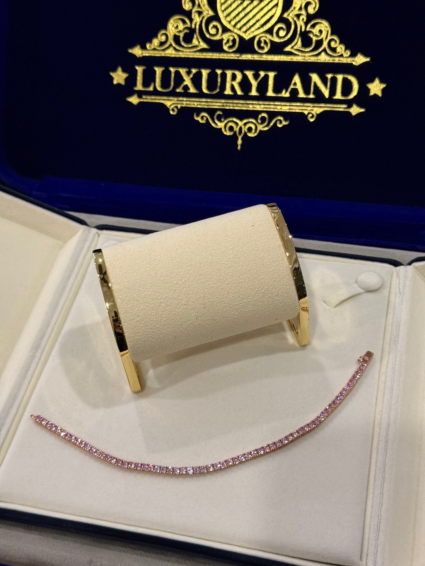 Cadena y brazalete pink tennis 3mm
