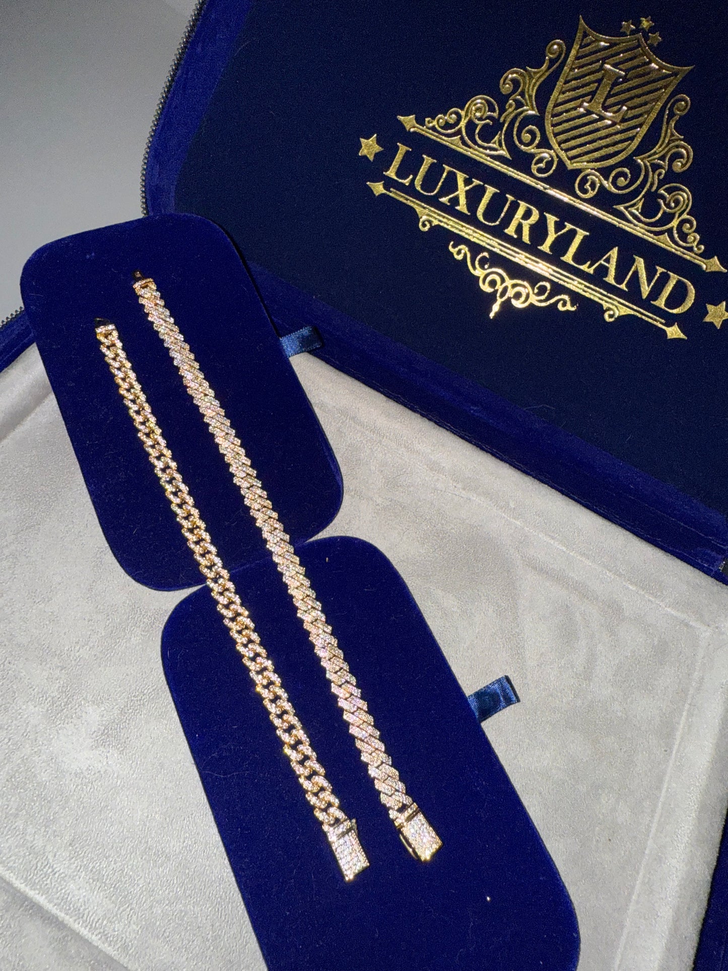 Combo brazaletes cuban link prong and Miami 8 mm (broche de caja)
