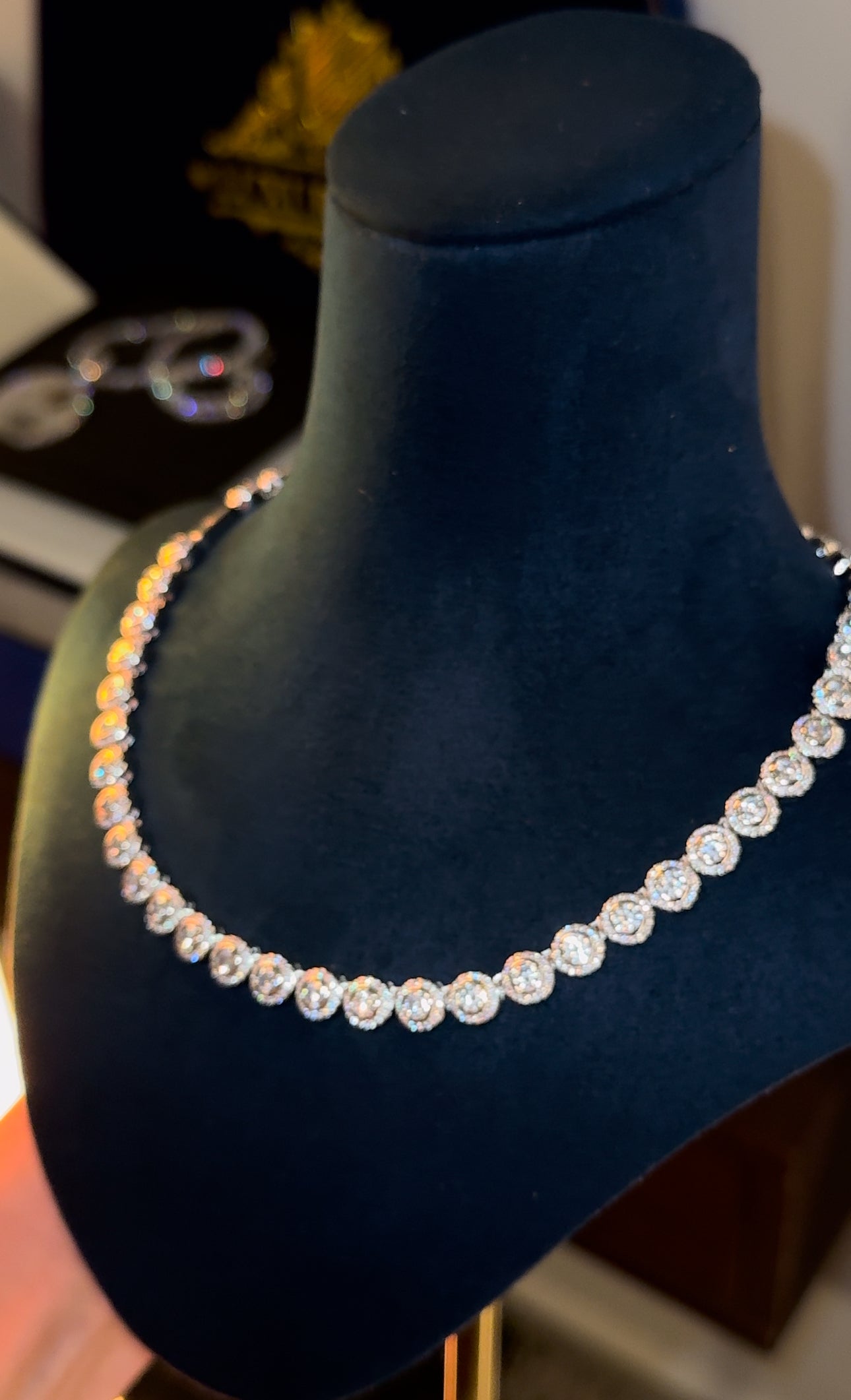 Circle tennis chain golden plated circonita cubica (CZ) white gold