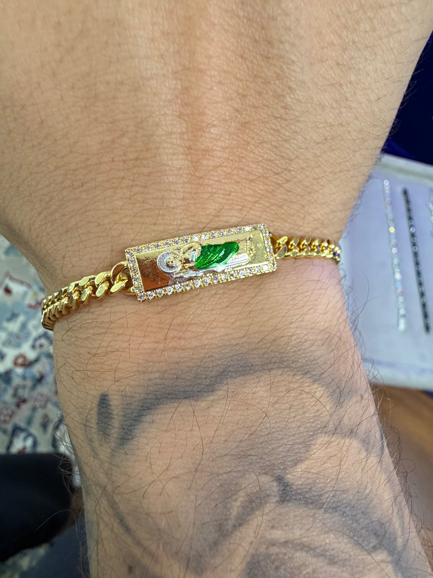 Brazalete cubano liso 6 mm de San Judas