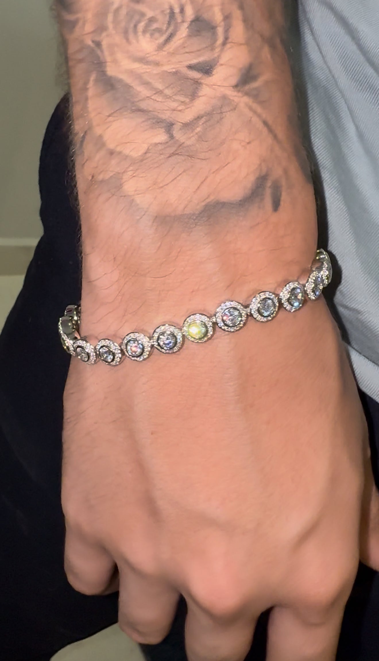 Circle tennis bracelet whitegold 18k plated