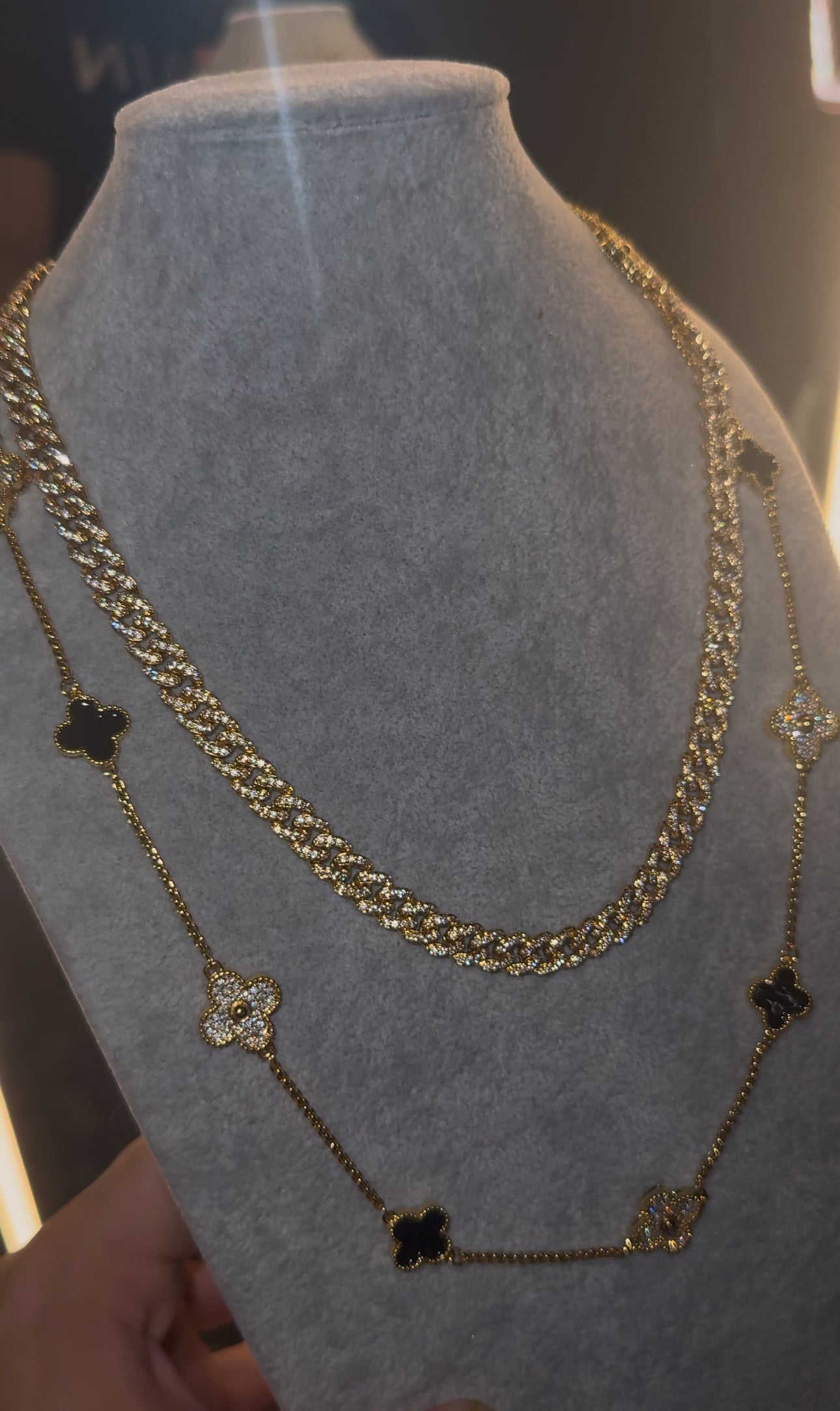 Combo de dos cadenas (VC. y 8 mm Miami cuban link)