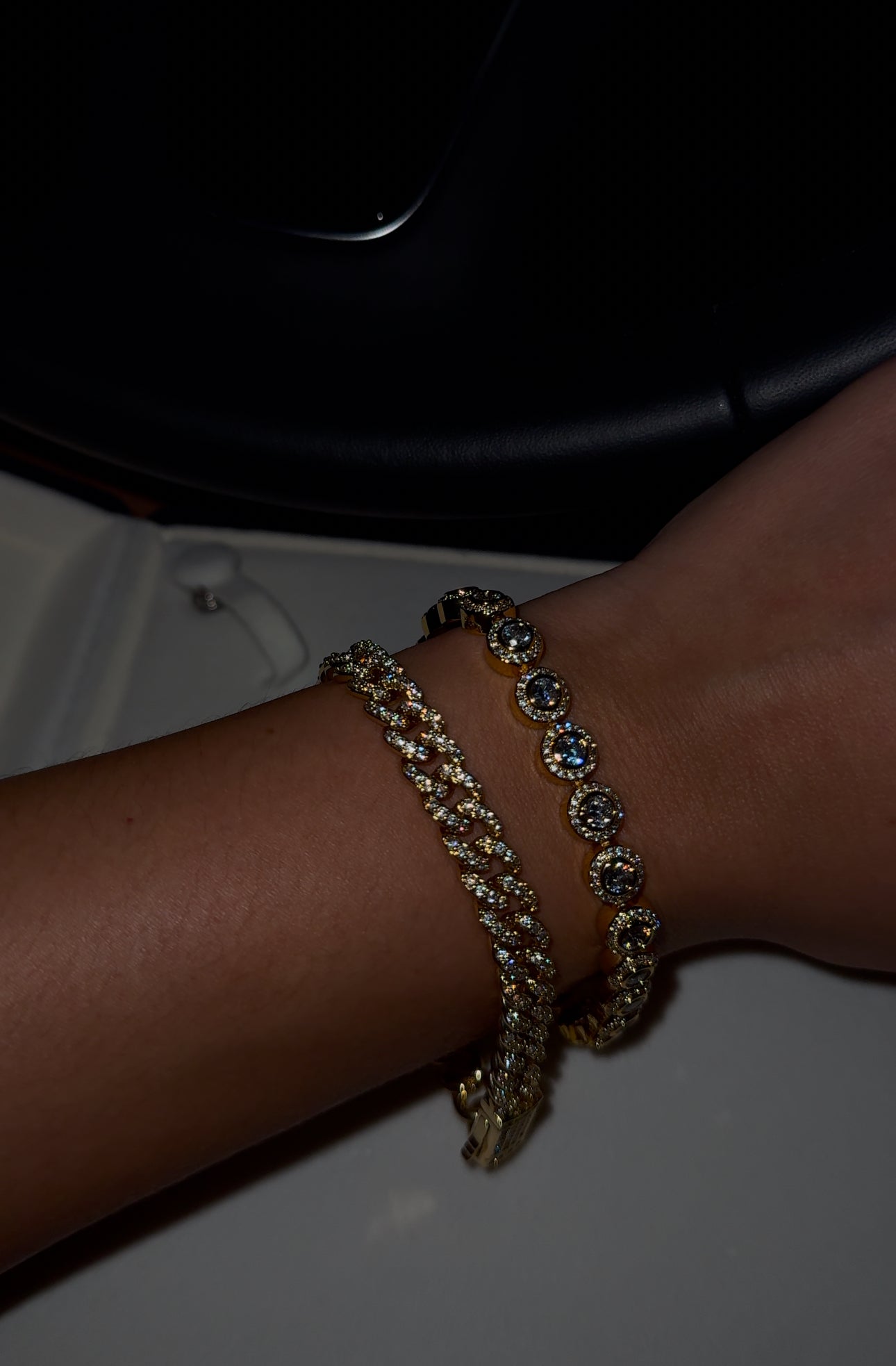 Combo en promo circle tennis y cuban link 7mm