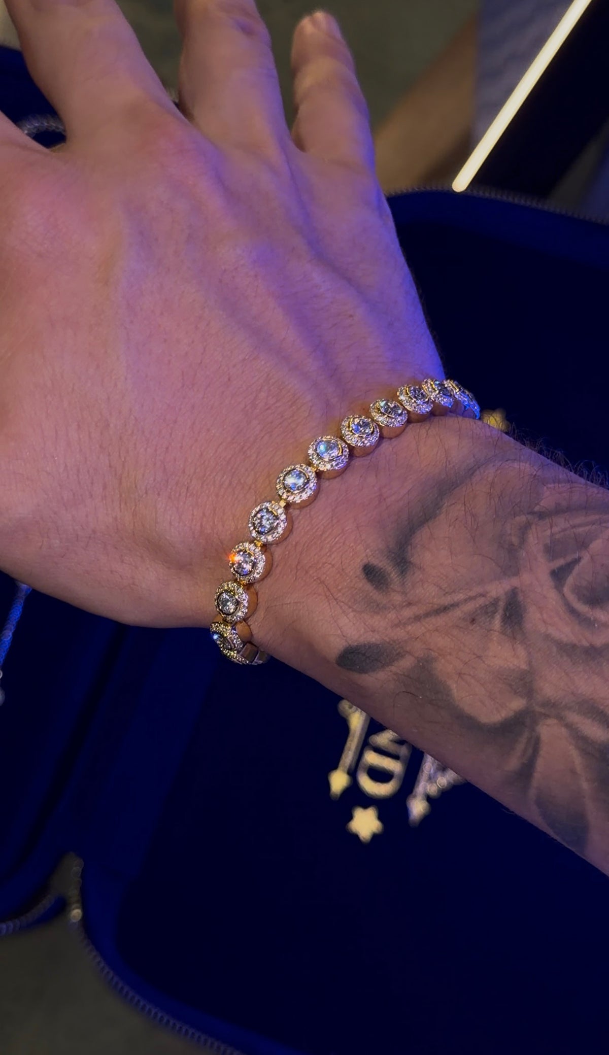 Circle tennis bracelet golden 18k plated