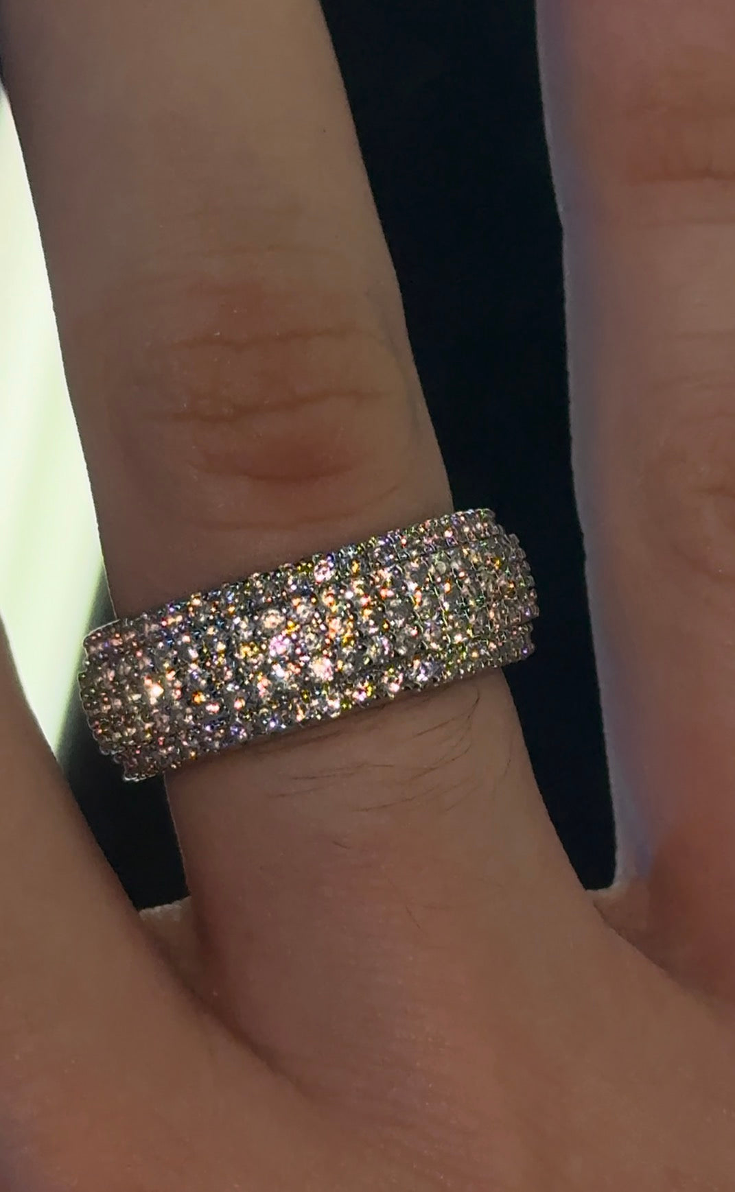 Whitegold Anillo ful iced 9 mm single