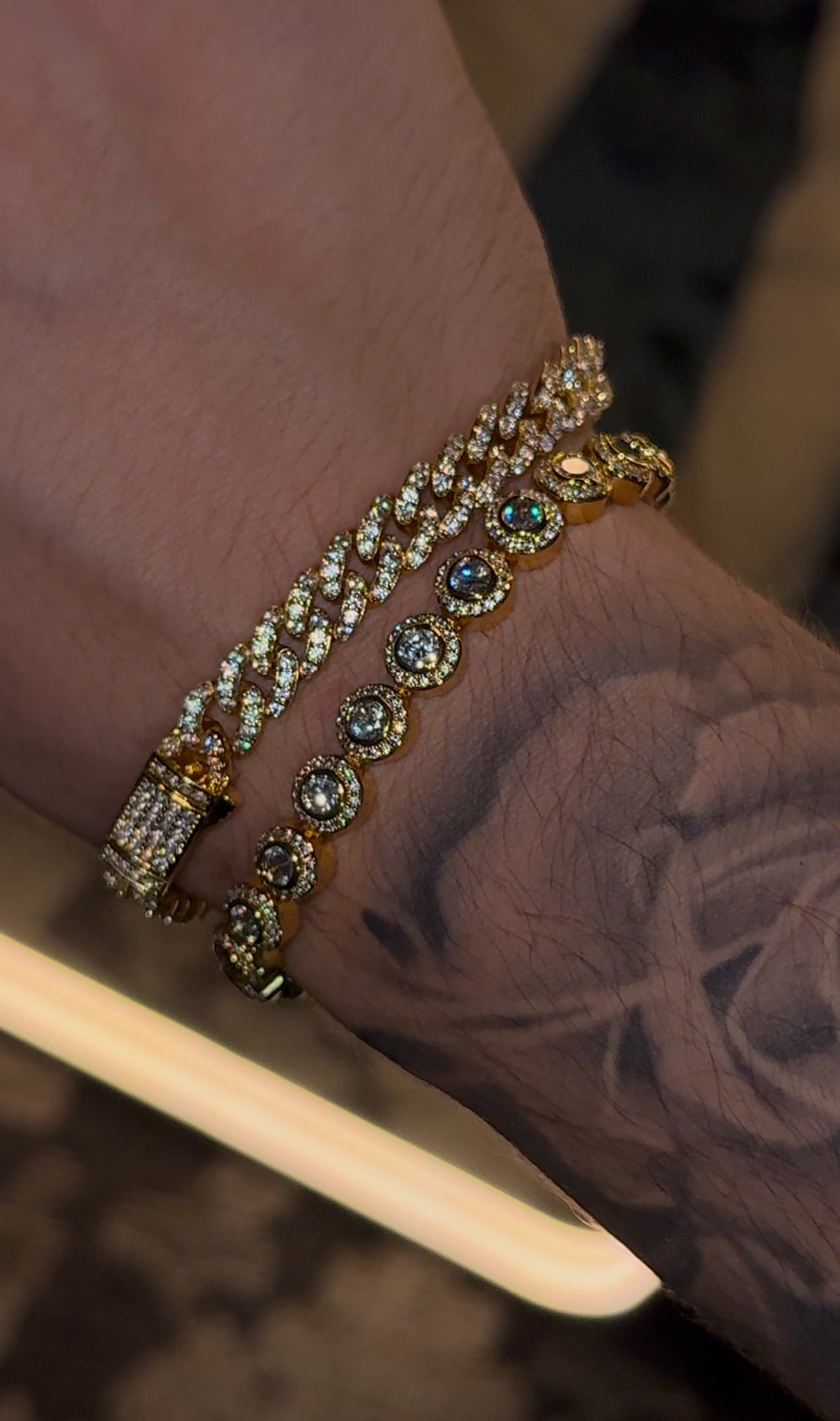 Combo en promo circle tennis y cuban link 7mm