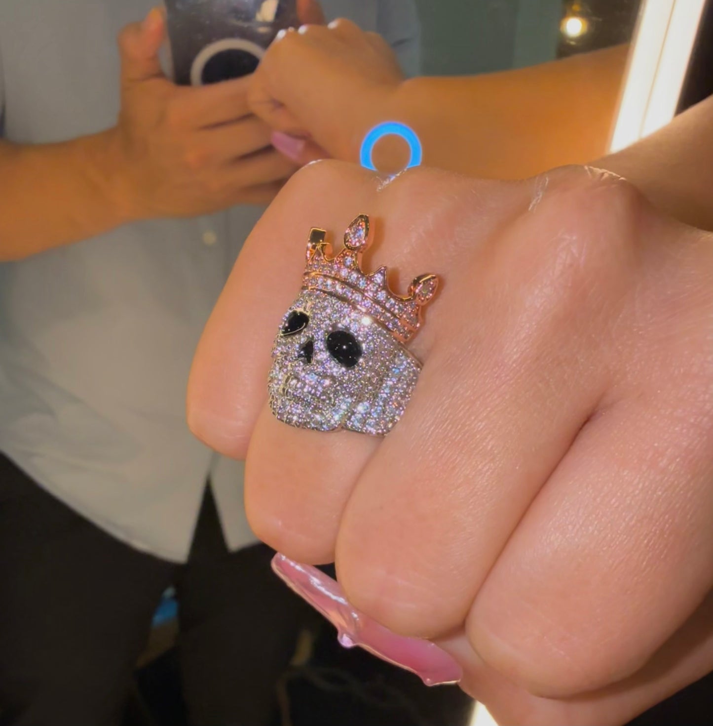 Anillo king skull whitegold