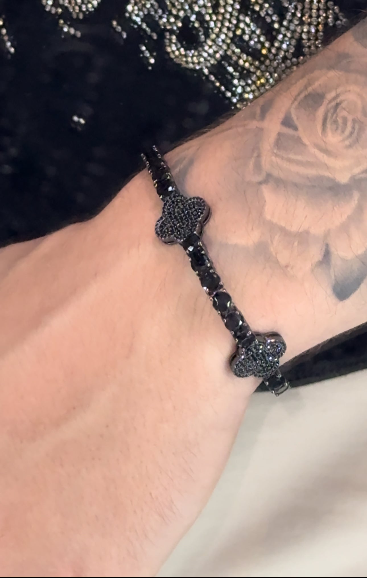Brazalete VC. black tennis 5 mm link full iced