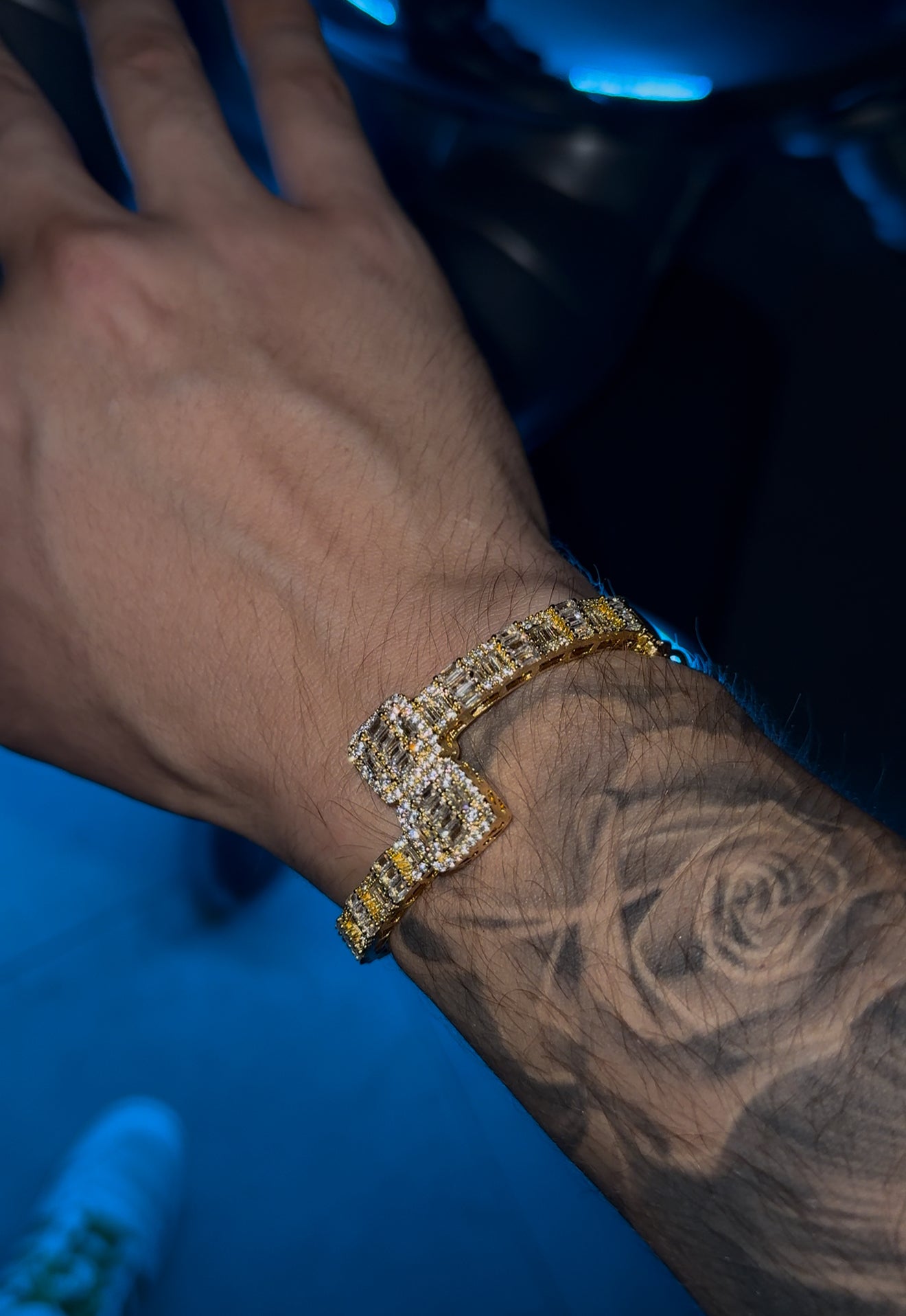 Brazalete TIFF baguette golden plated