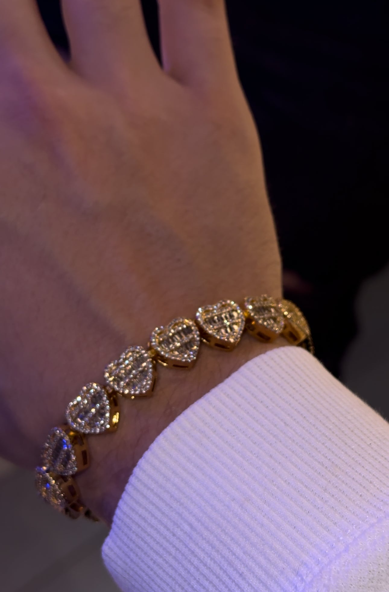 Brazalete de corazones pp golden plated 18k