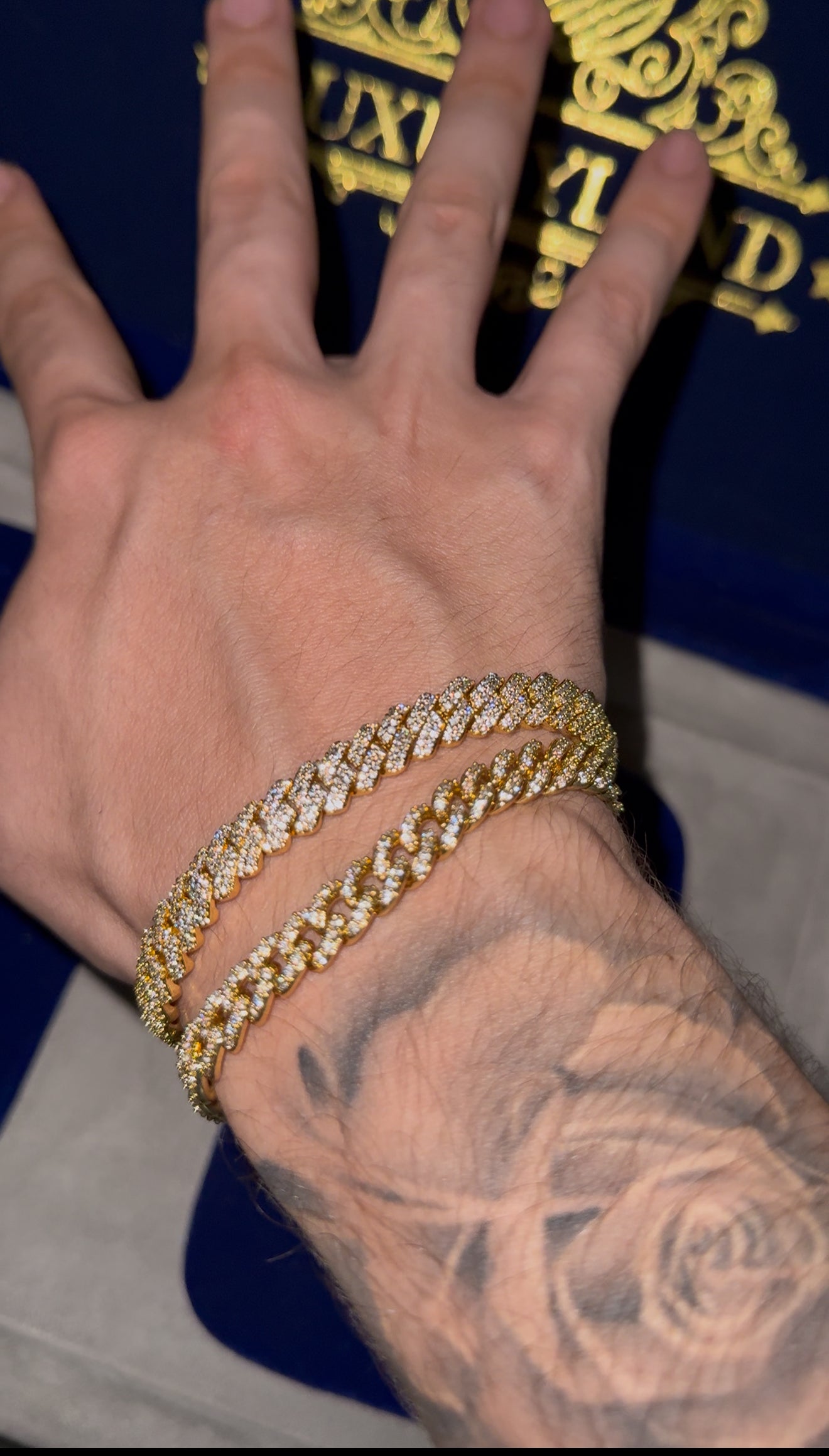 Combo brazaletes cuban link prong and Miami 8 mm (broche de caja)