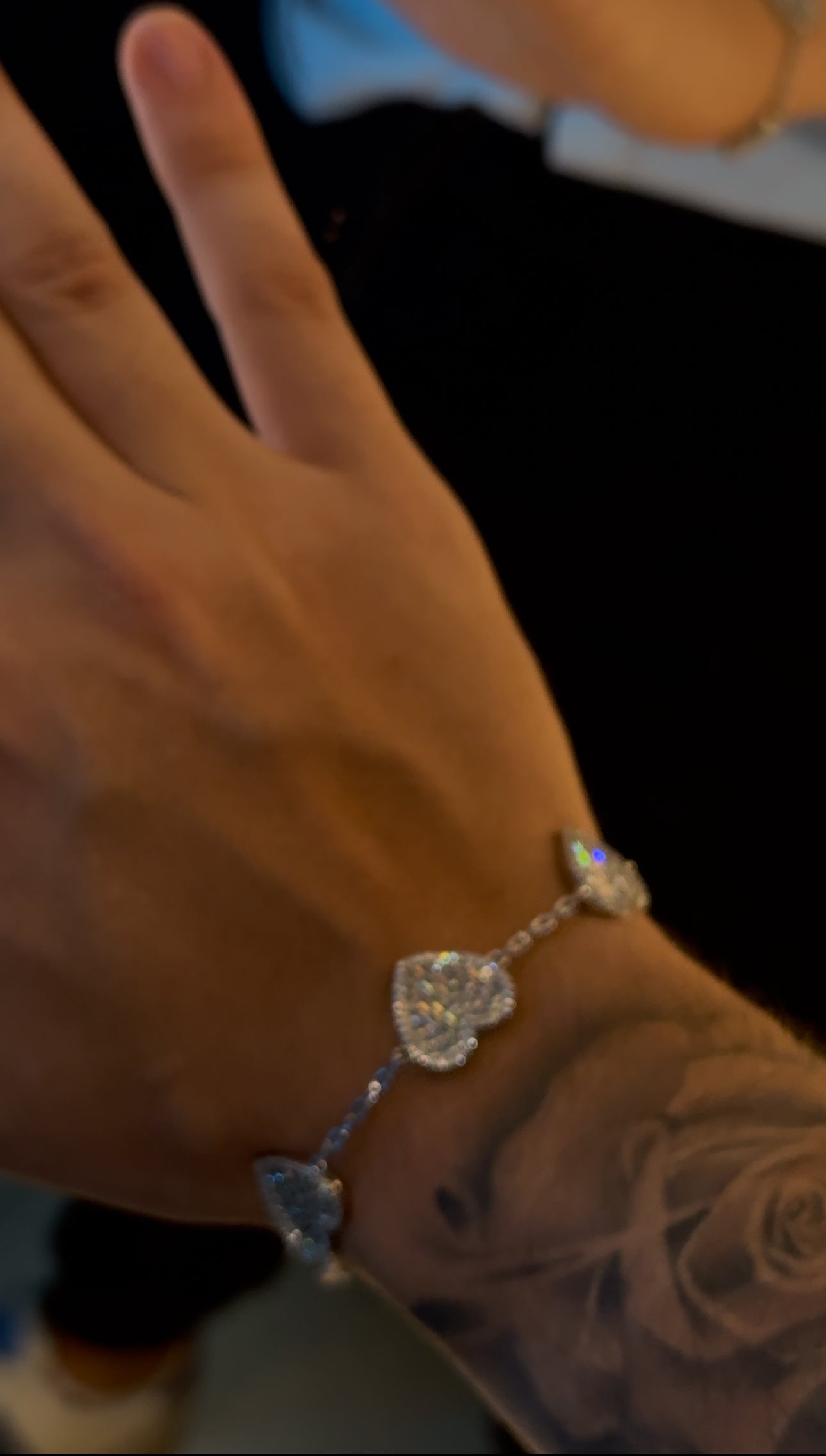 Brazalete hearts cleef whitegold plated 18k