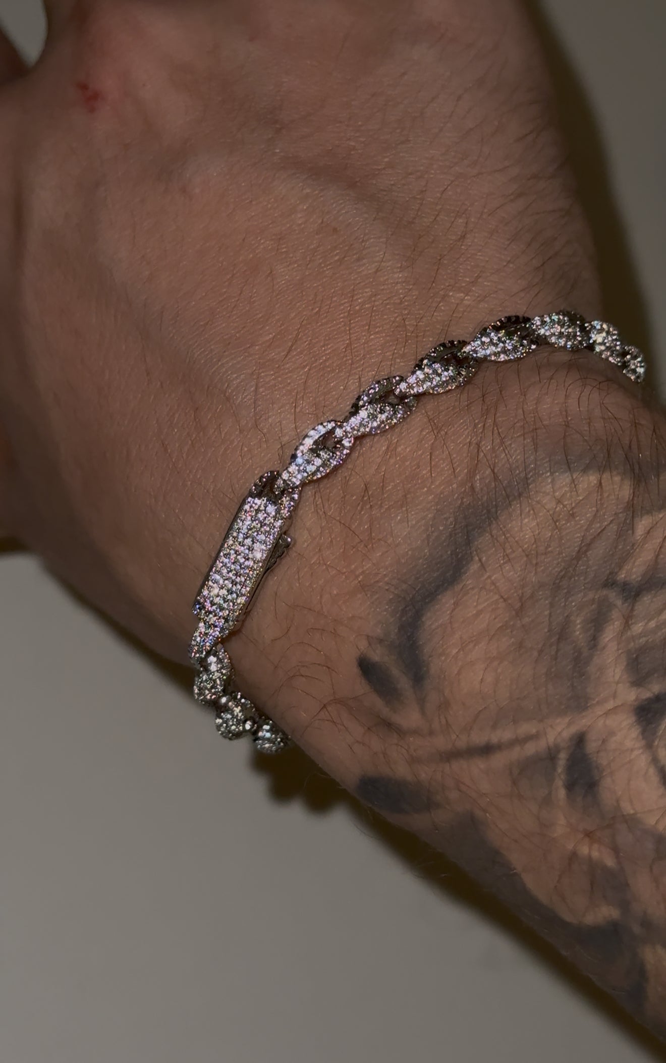 Brazalete torzal whitegold full ice