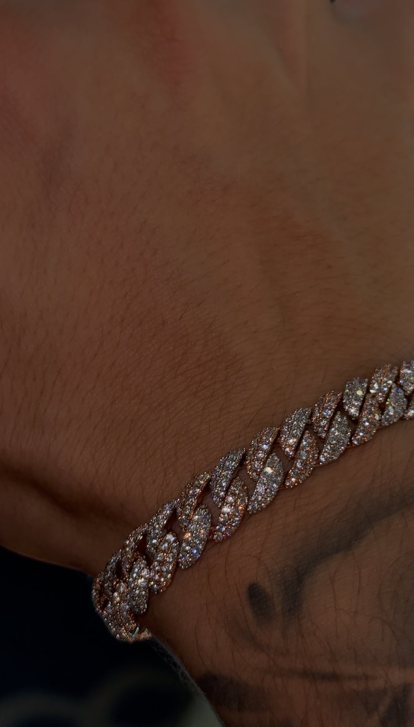 Brazalete bicolor rose and white 10 mm miami link