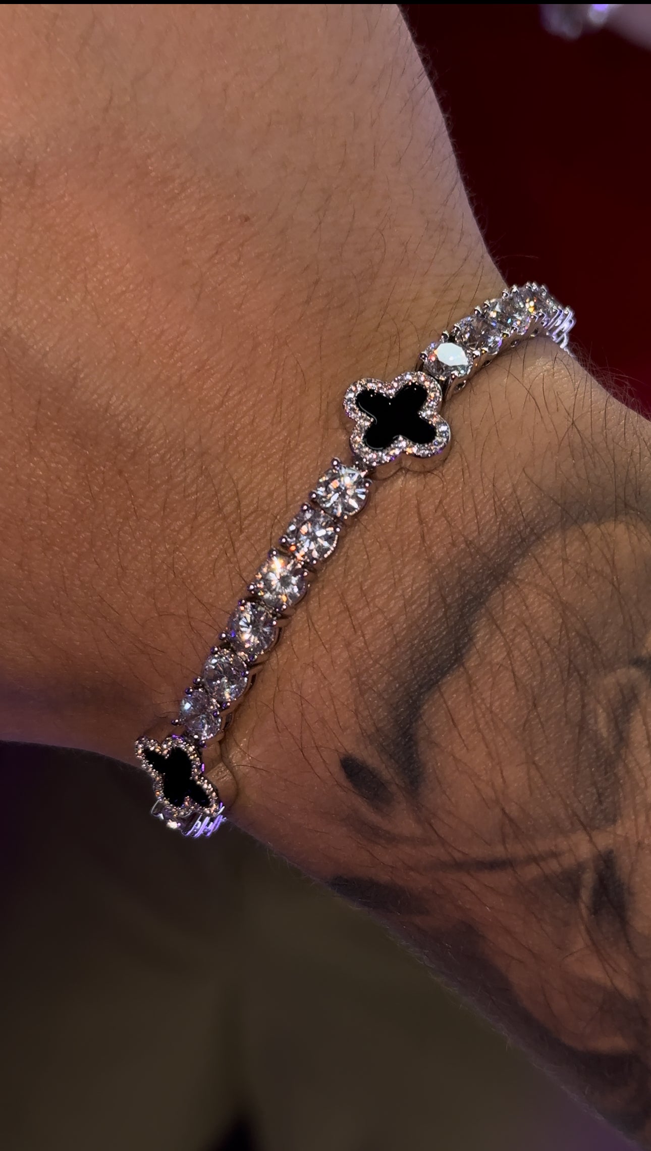 Brazalete VC black negro full iced tennis 5 mm whitegold 18k