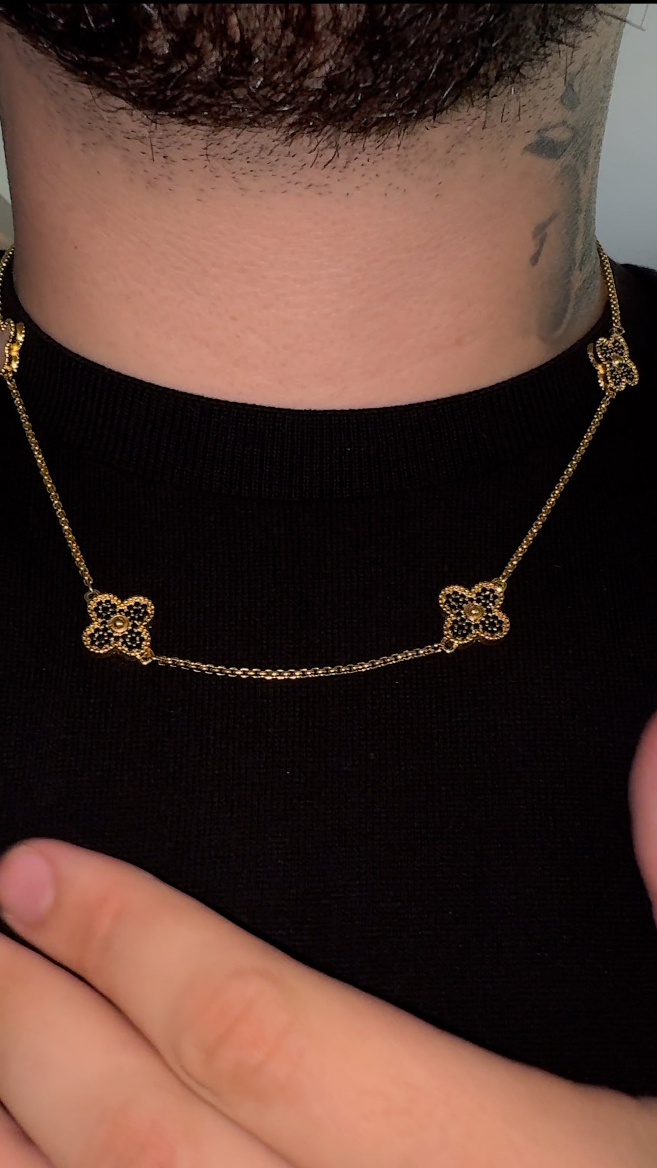 Cadena VC. gold black plated 18 k 22 micras 60 cm