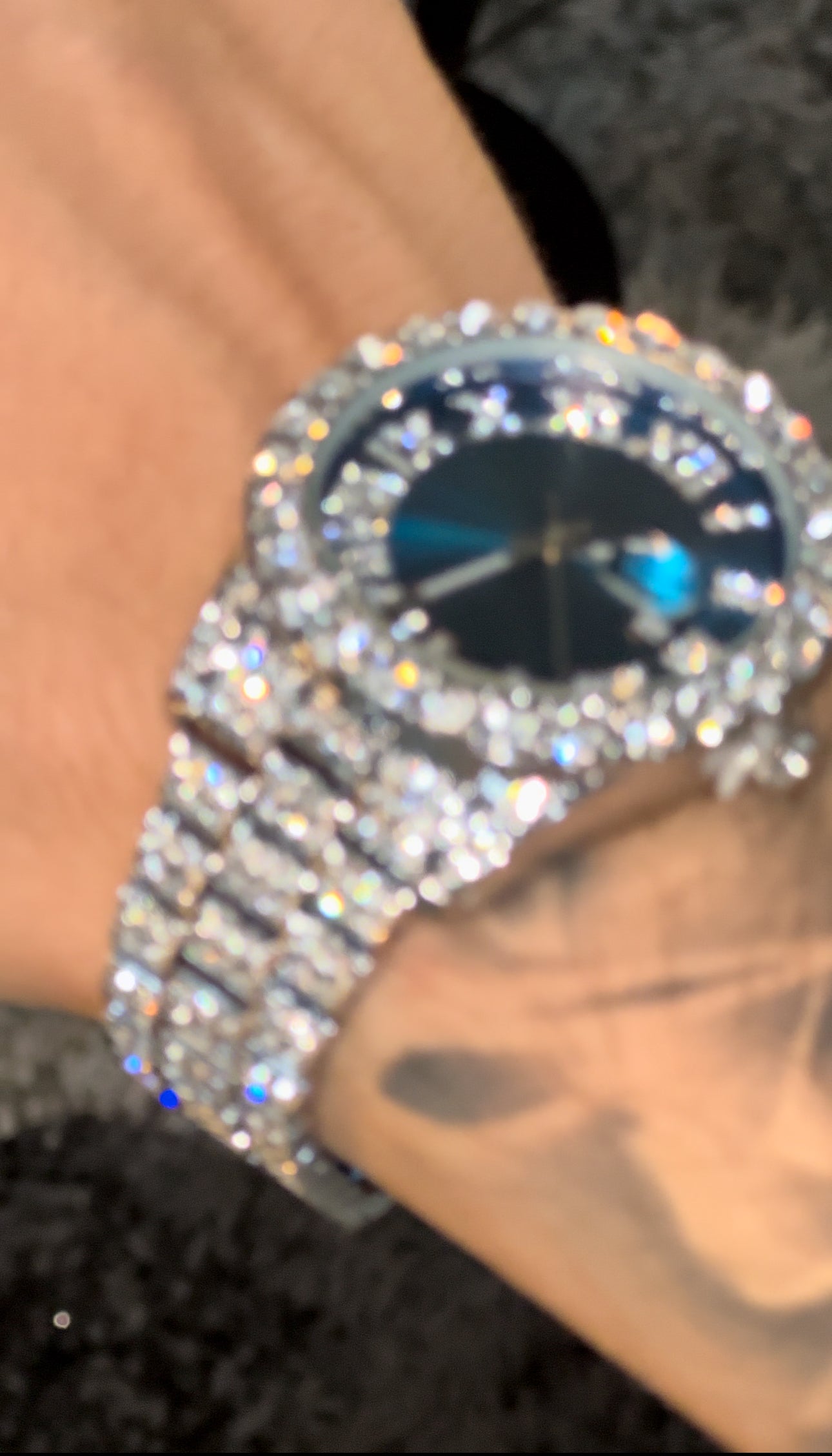 Reloj Swiss Style white gold x king blue full iced