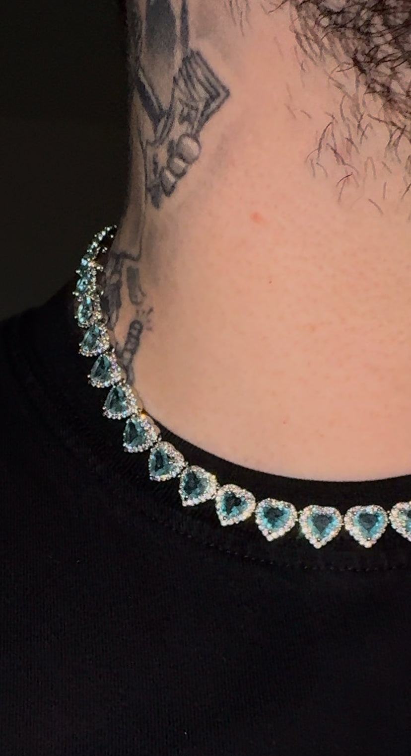 Cadena de corazones sky blue
