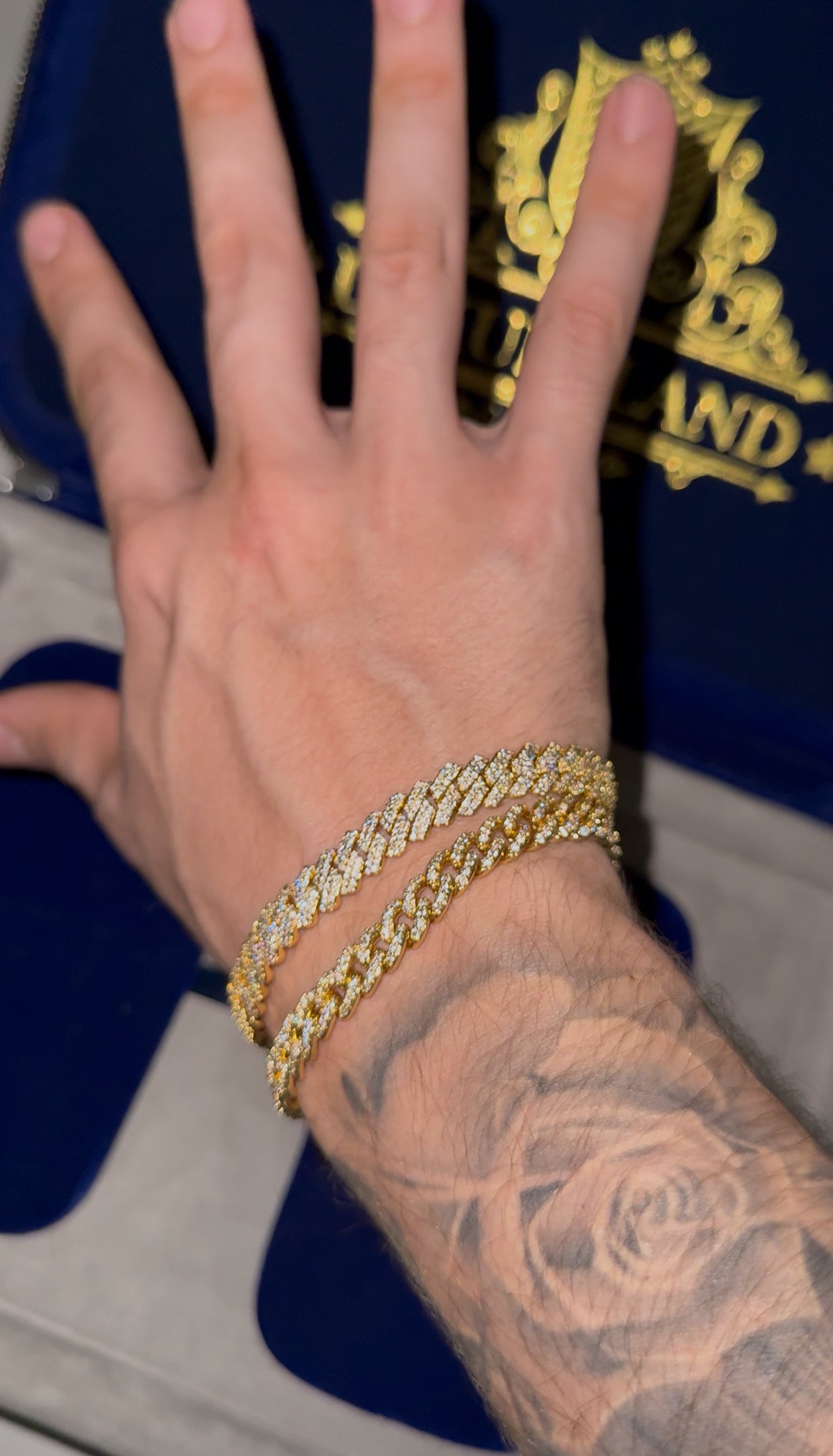 Combo brazaletes cuban link prong and Miami 8 mm (broche de caja)