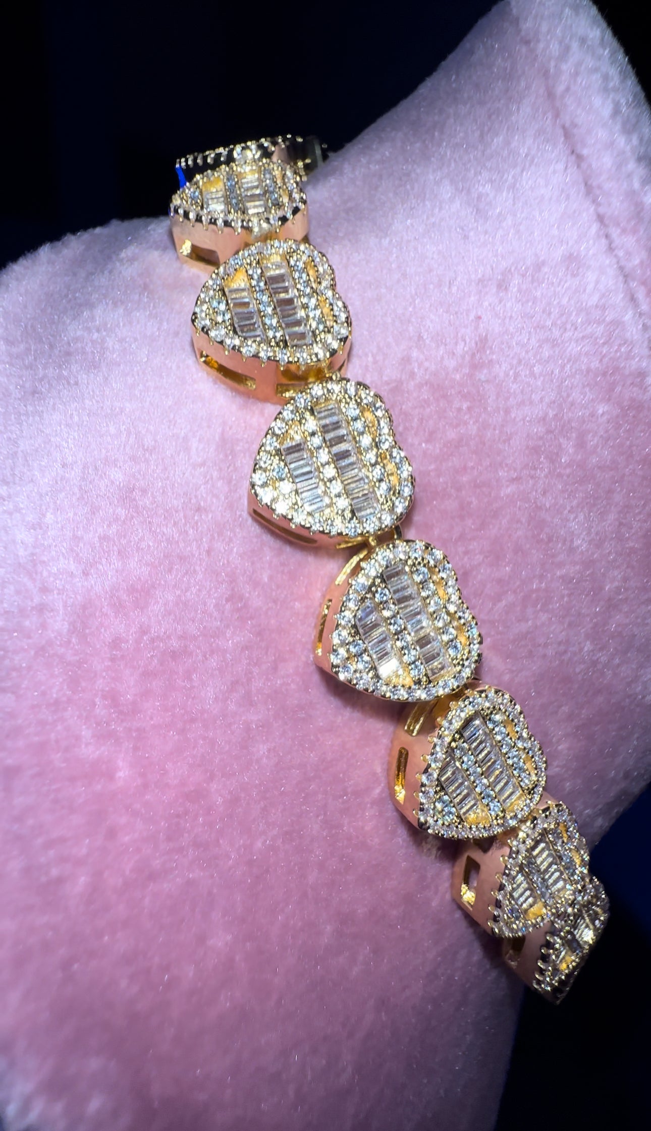 Cadena de corazones pp golden plated 18k
