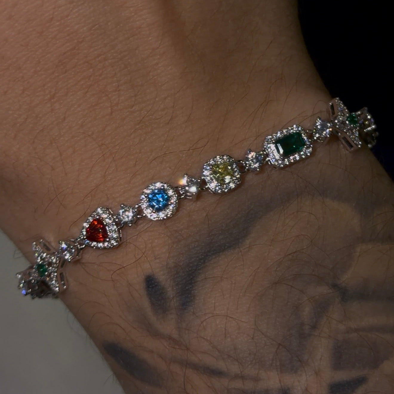 Color gemstones bracelet
