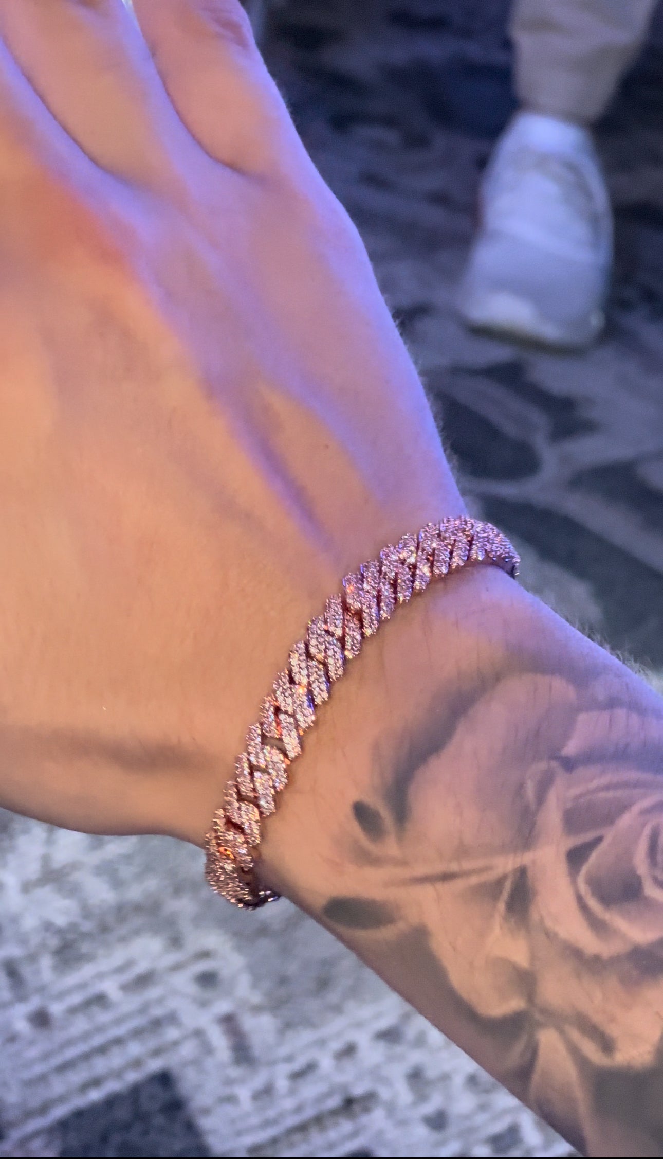 Brazalete 8 mm rose gold laminado en 18 k