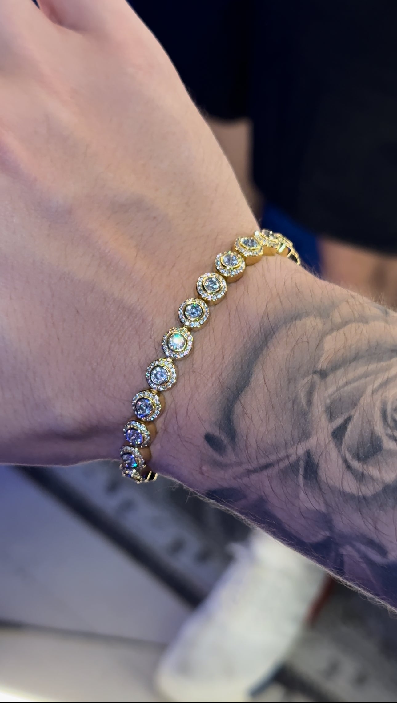 Circle tennis bracelet golden 18k plated