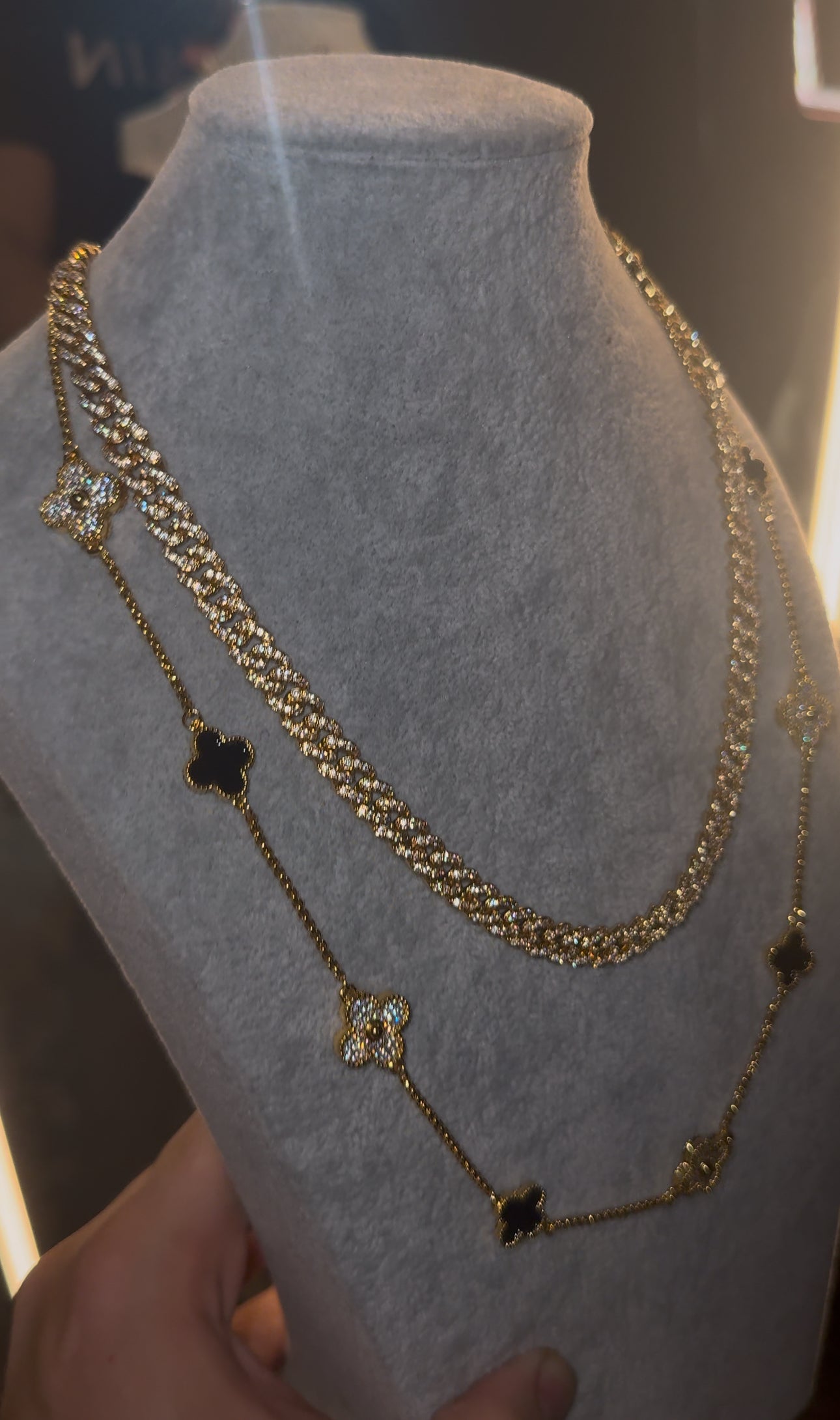 Combo de dos cadenas (VC. y 8 mm Miami cuban link)