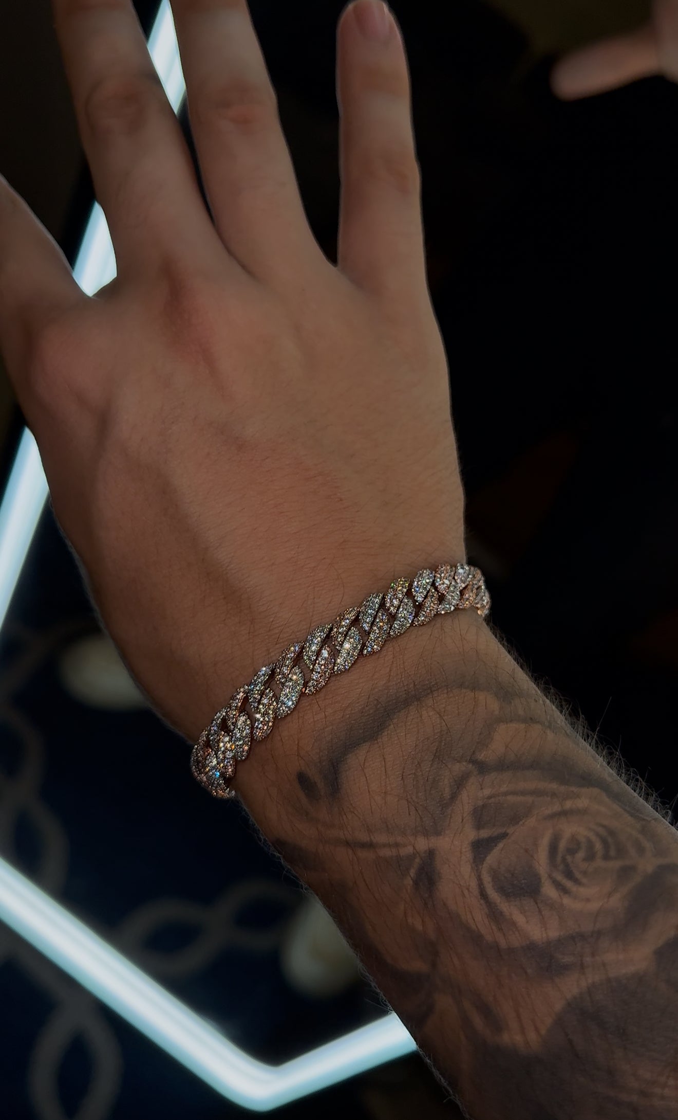 Brazalete bicolor rose and white 10 mm miami link