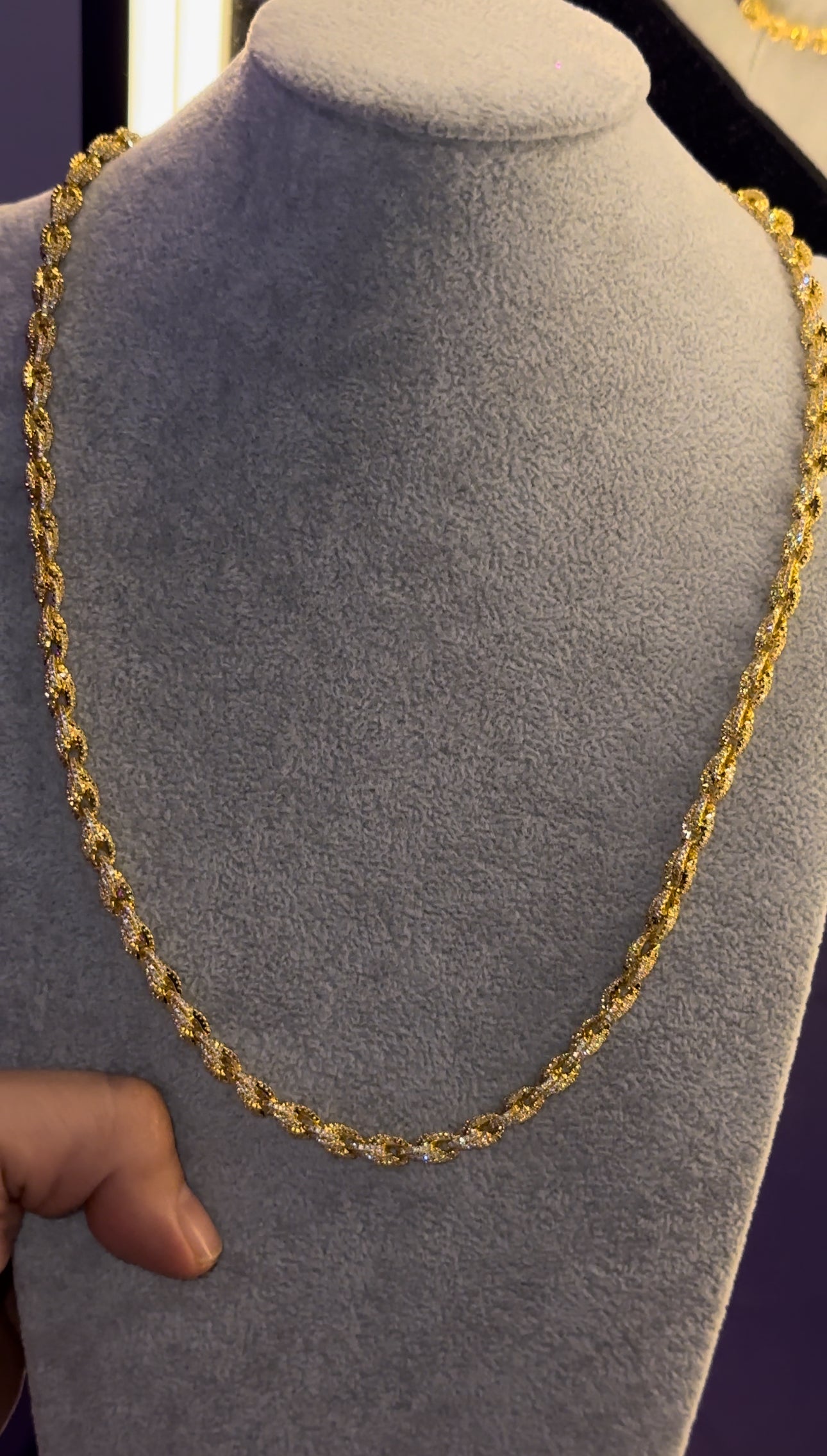 Collar torzal dorado laminado en oro de 18 k (22 micras)