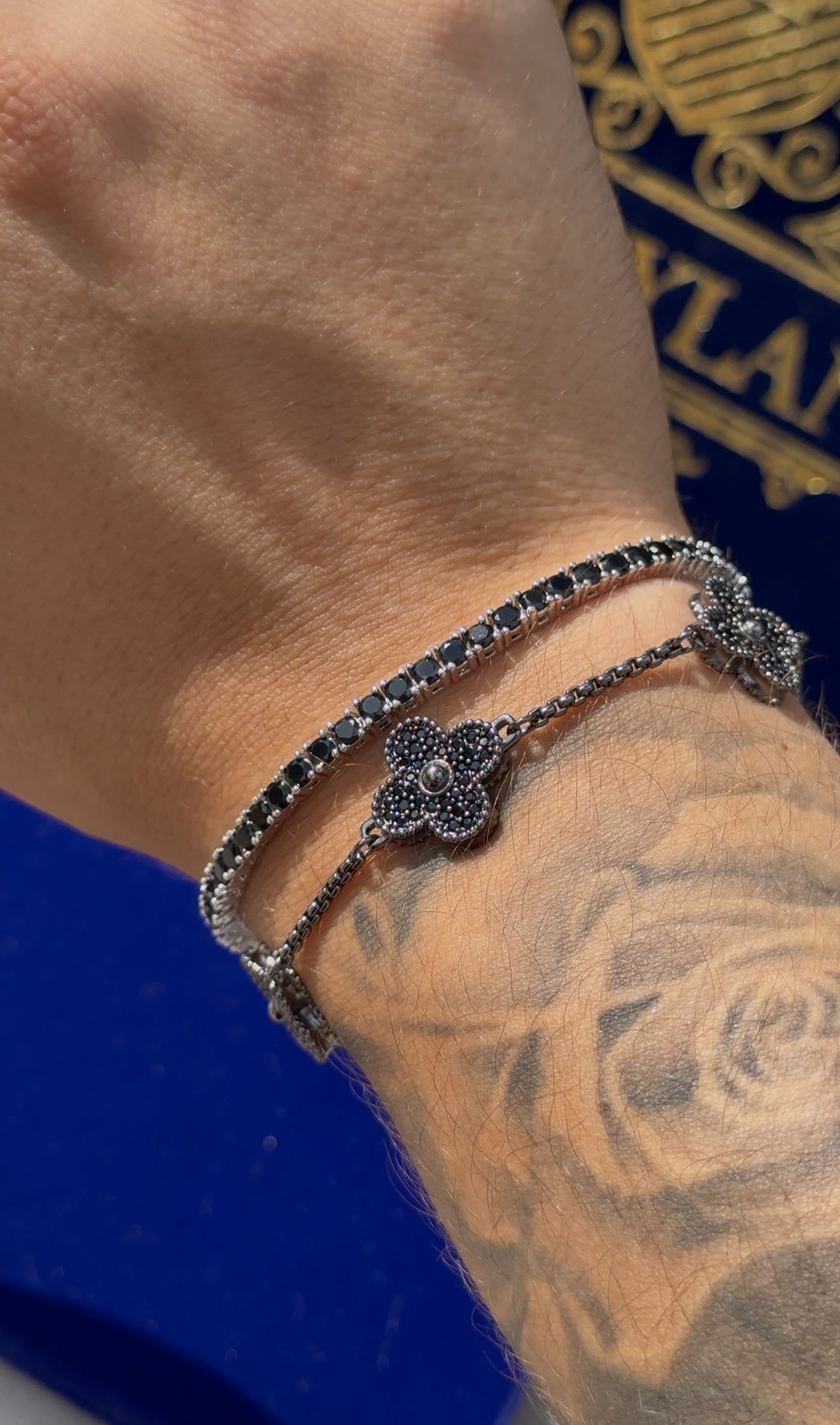 Combo dúo en promo brazalete tennis 3 mm y VC full black