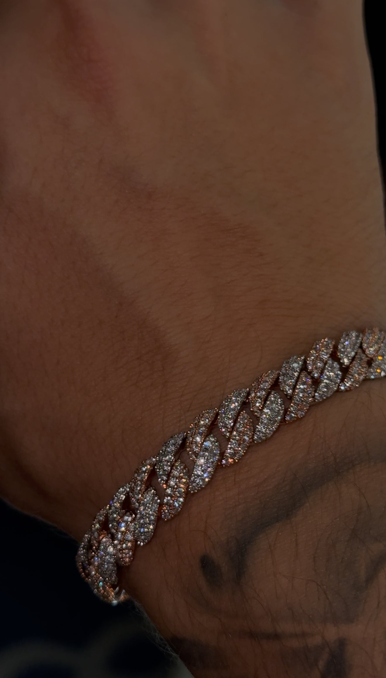 Brazalete bicolor rose and white 10 mm miami link