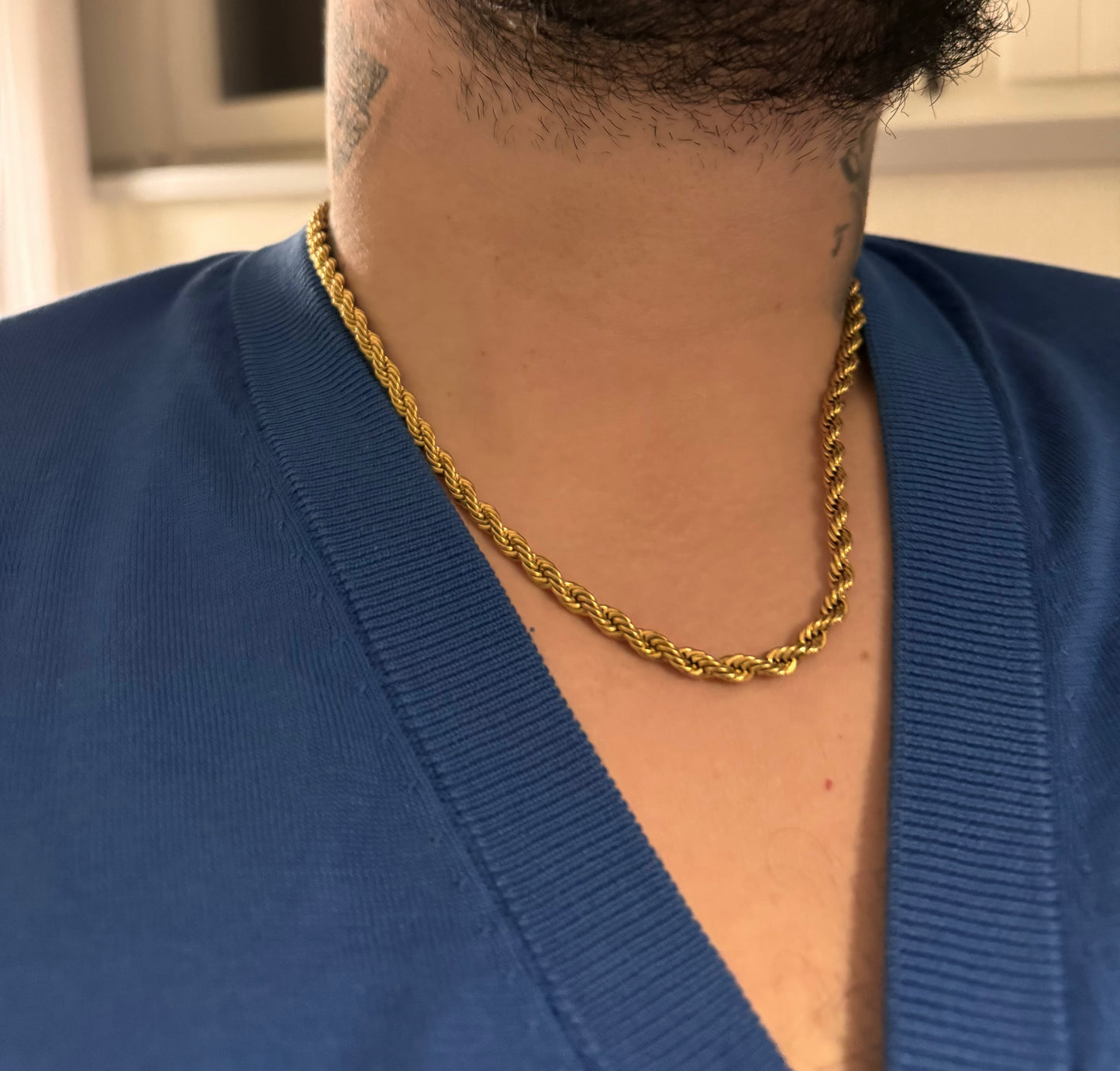 Collar torzal 50 cm (5mm) laminado 18 k (22 micras)