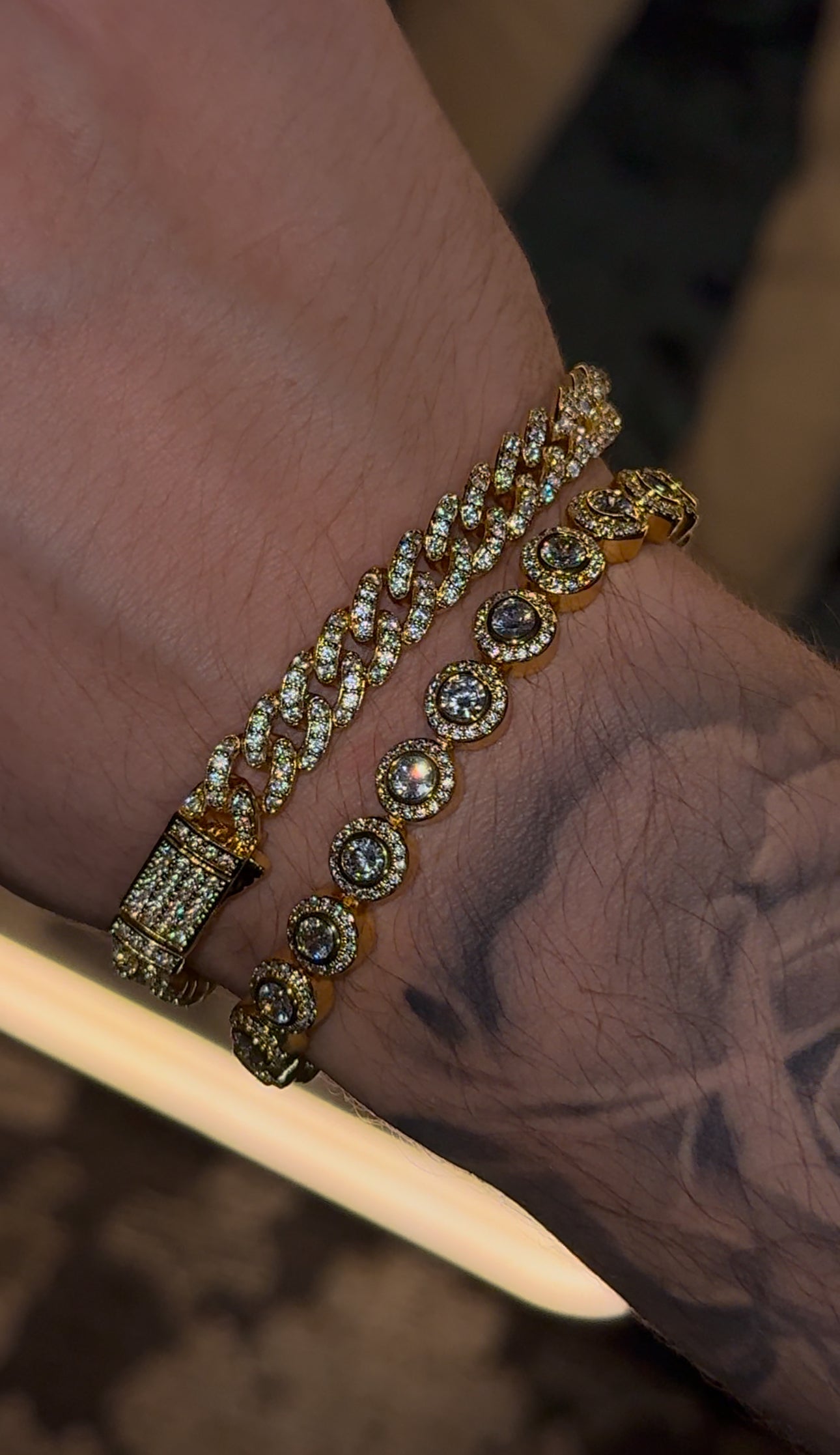 Combo en promo circle tennis y cuban link 7mm
