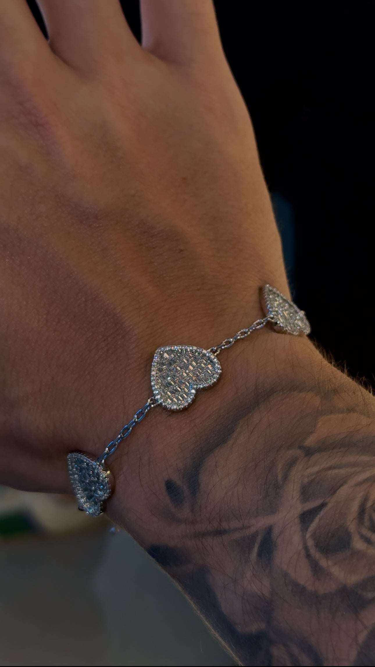 Brazalete hearts cleef whitegold plated 18k