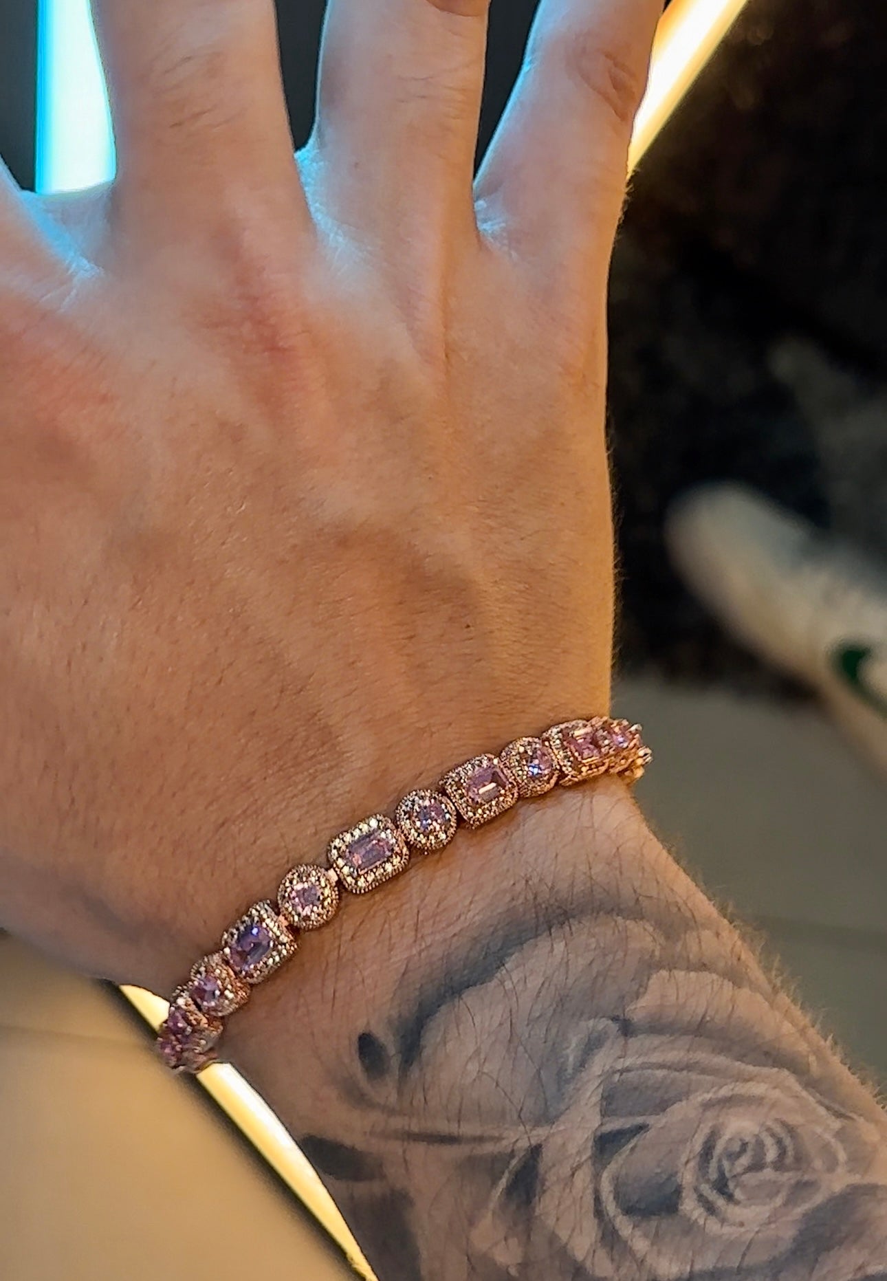 Brazalete multi-gemas rose gold 18 k plated