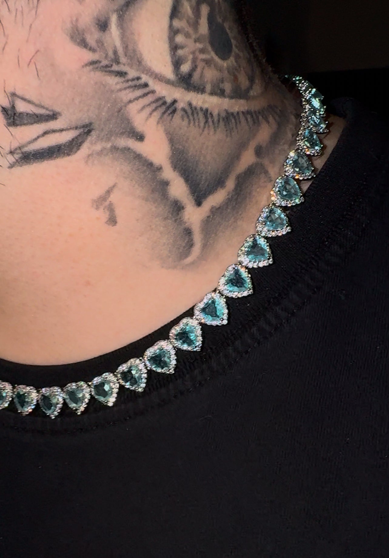 Cadena de corazones sky blue