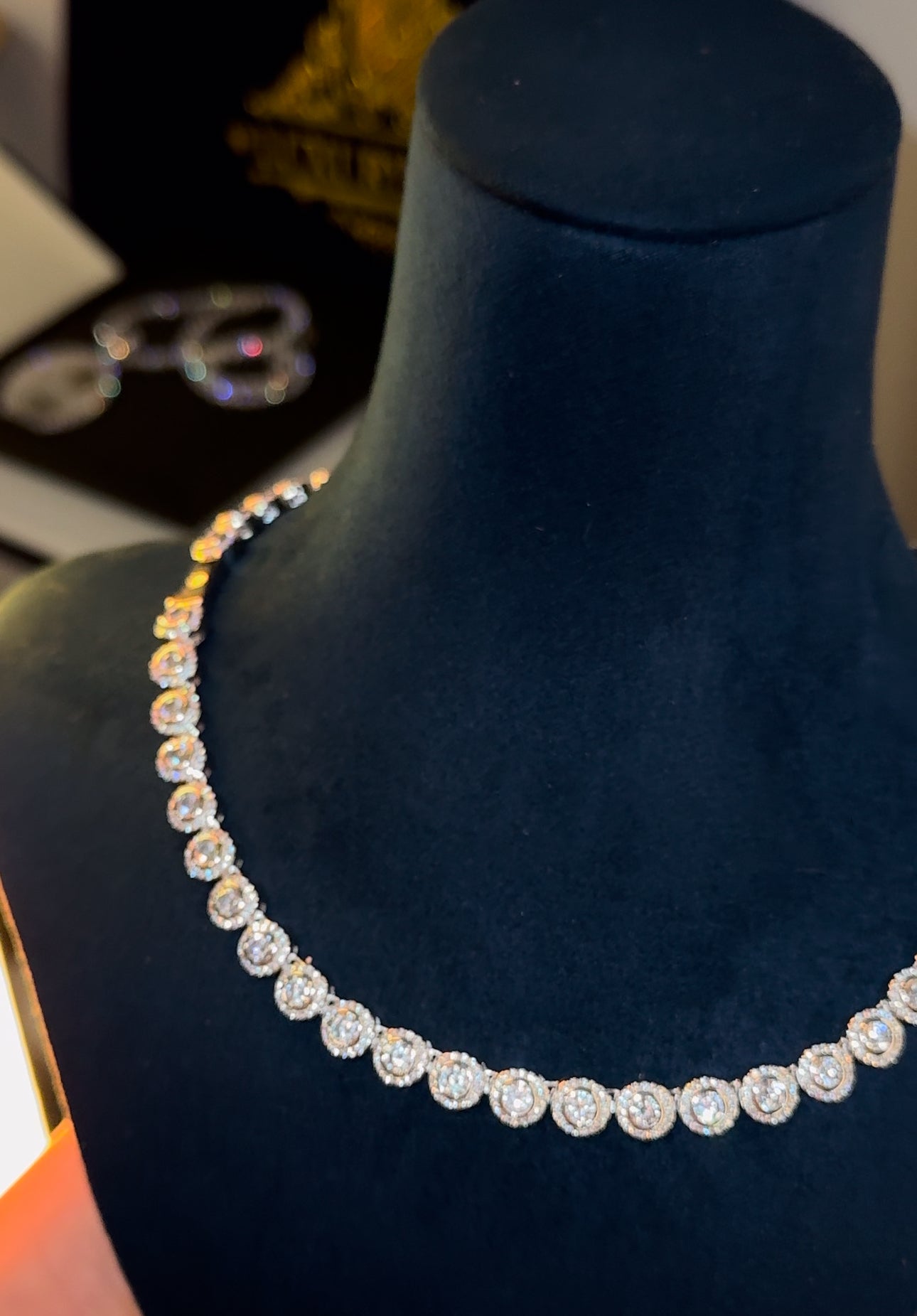 Circle tennis chain golden plated circonita cubica (CZ) white gold