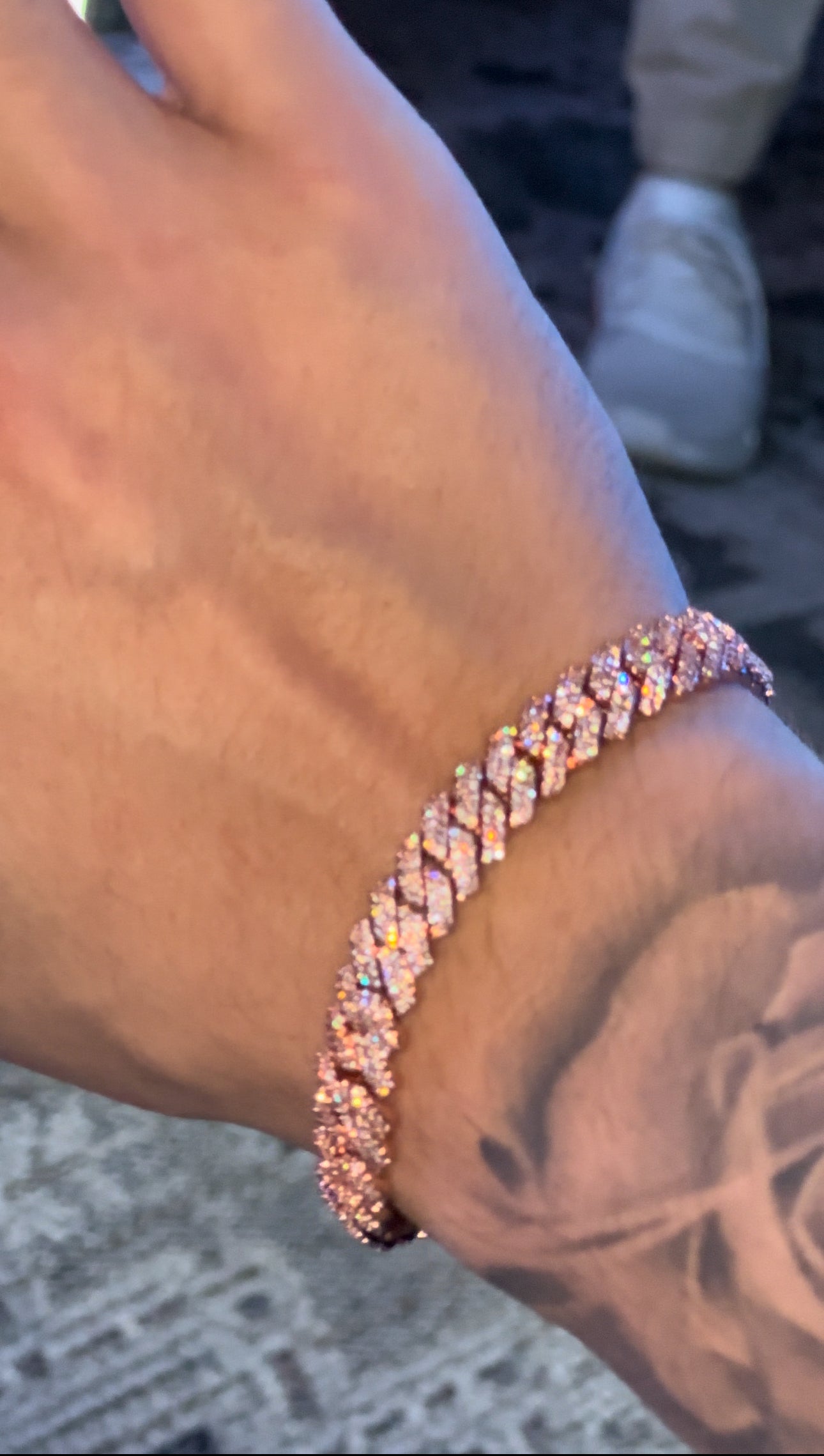 Brazalete 8 mm rose gold laminado en 18 k