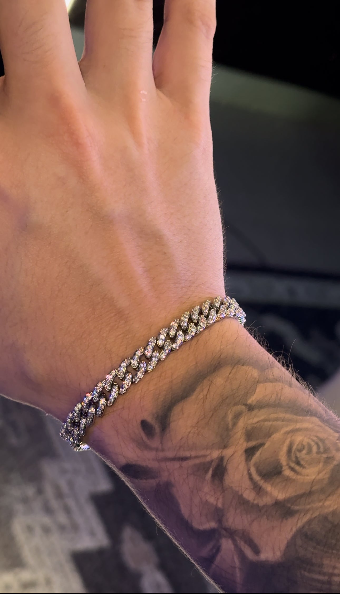 Brazalete Miami link 6 mm whitegold 18k