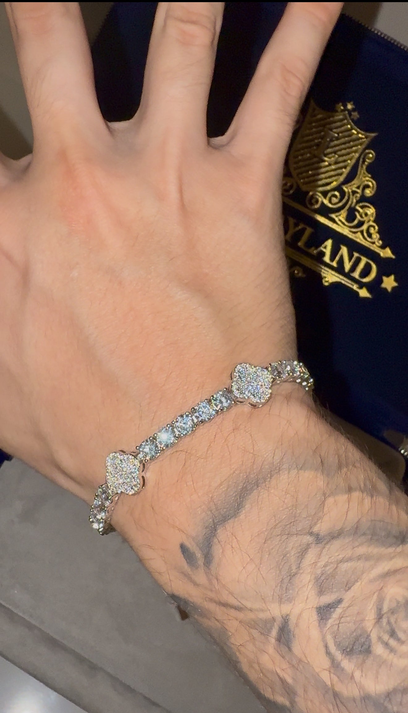 Brazalete tennis VC. 4 mm whitegold plated 22 micras