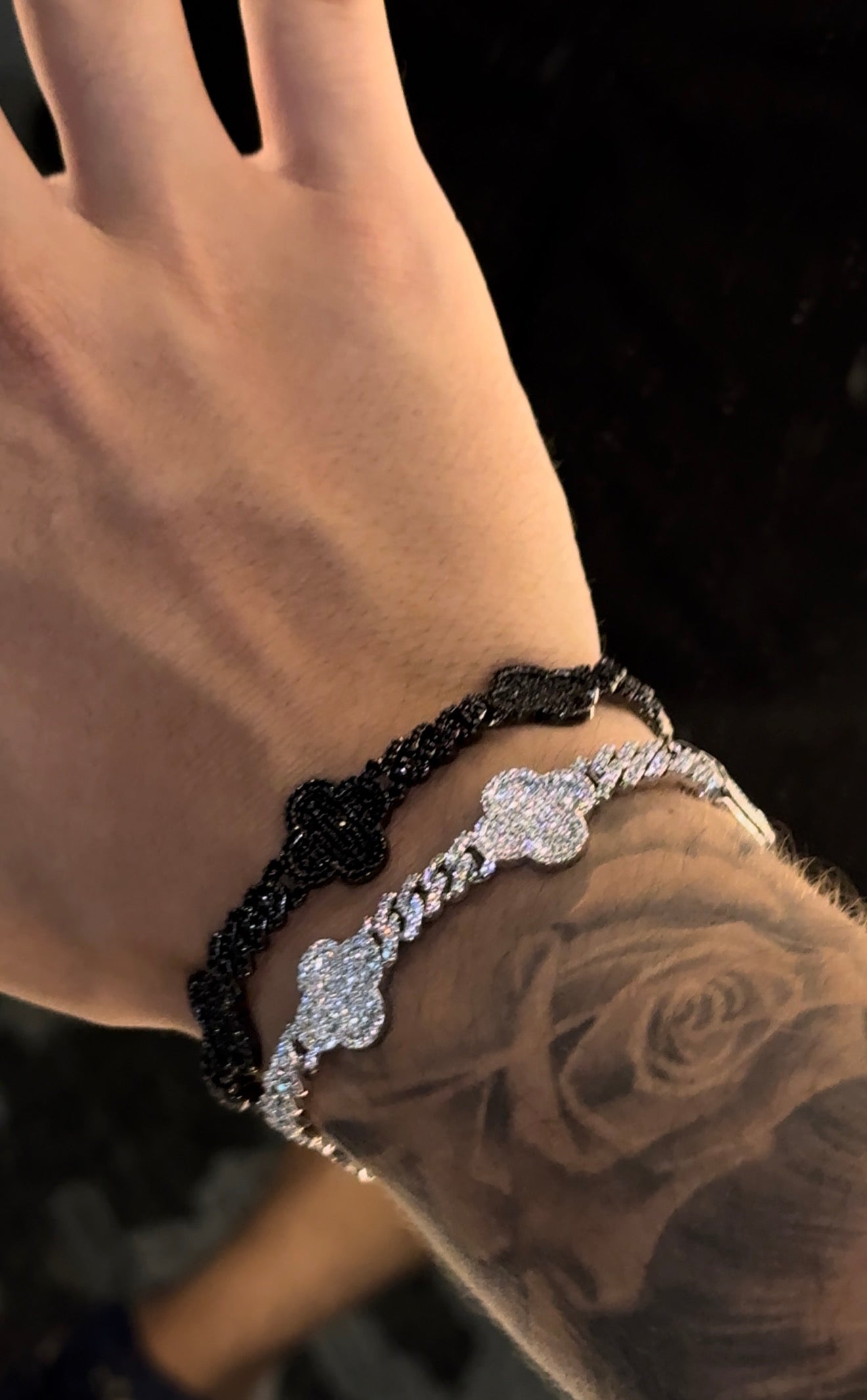 Combo dúo VC cuban link whitegold y full black