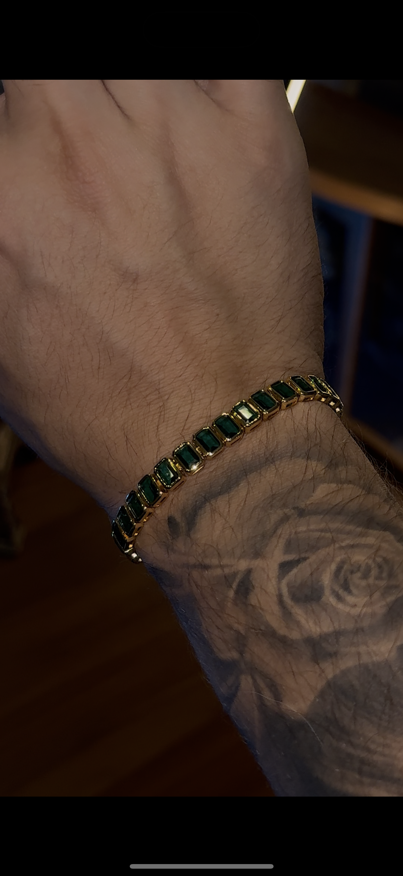 Brazalete tennis gems rectangle esmeralda