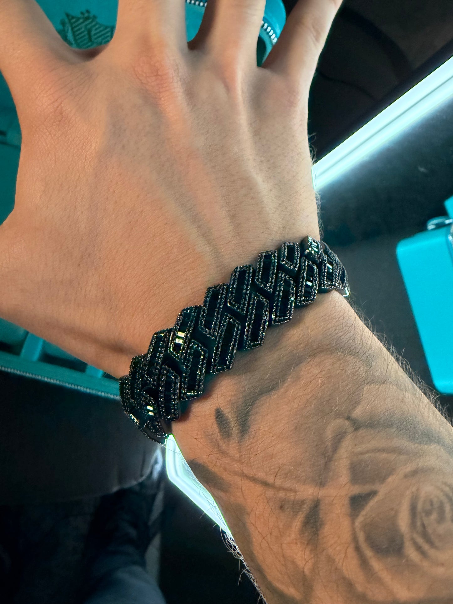 BRAZALETE PRONG BAGUETTE LINK 20 mm black