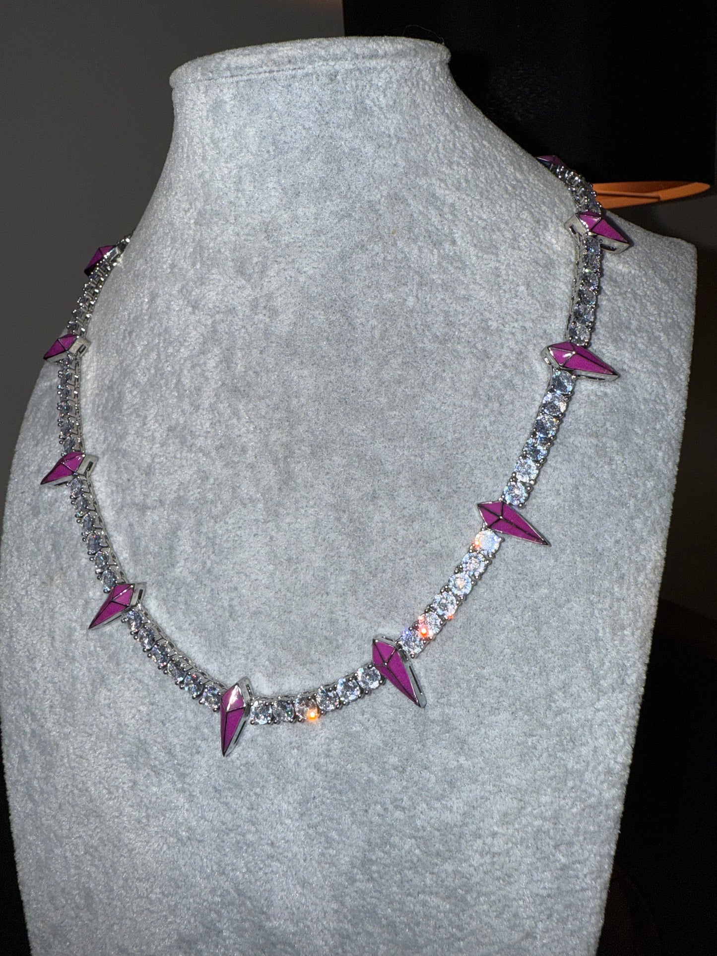 Cadena black Panther full iced 5 ‘mm 50 cm purple plated 18k